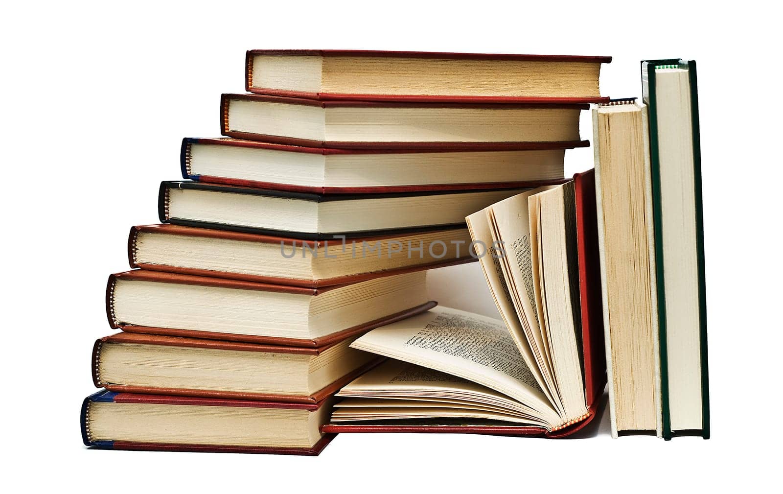 OLd books isolated over a white background.