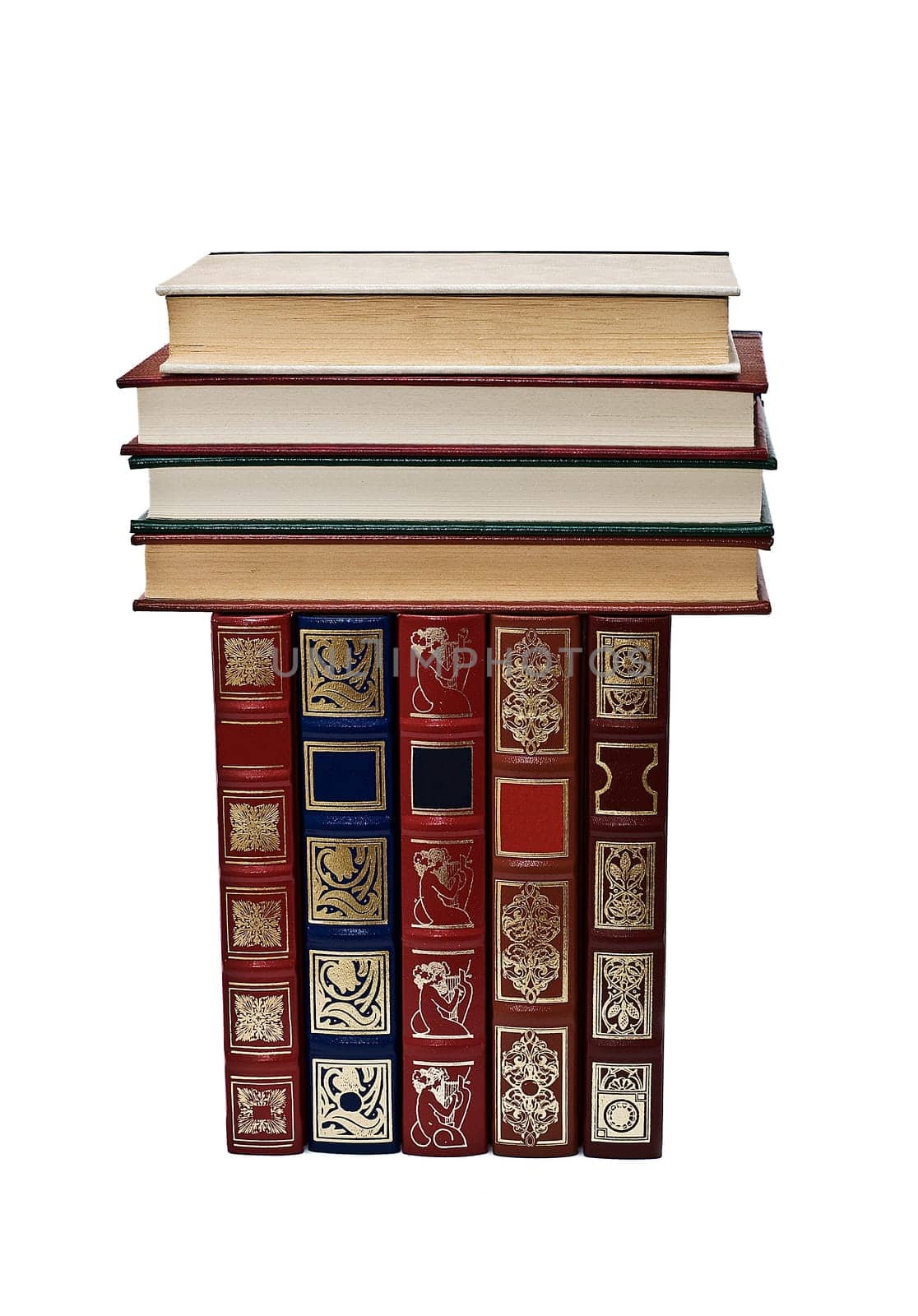 OLd books isolated over a white background.