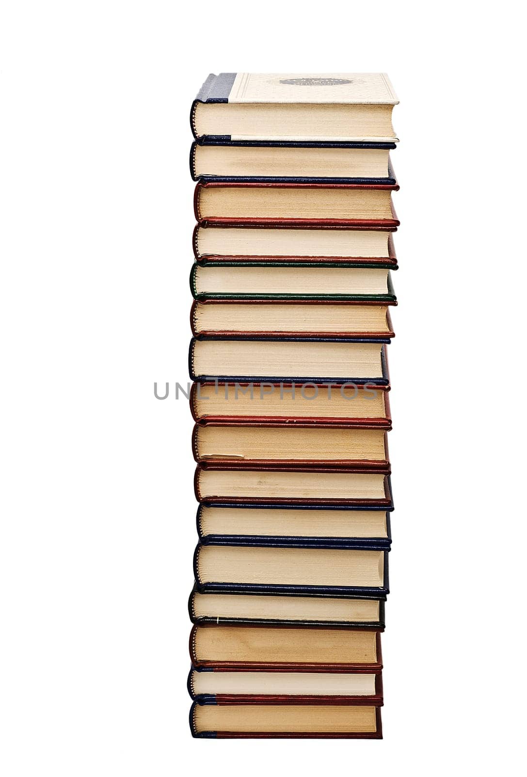 OLd books isolated over a white background.