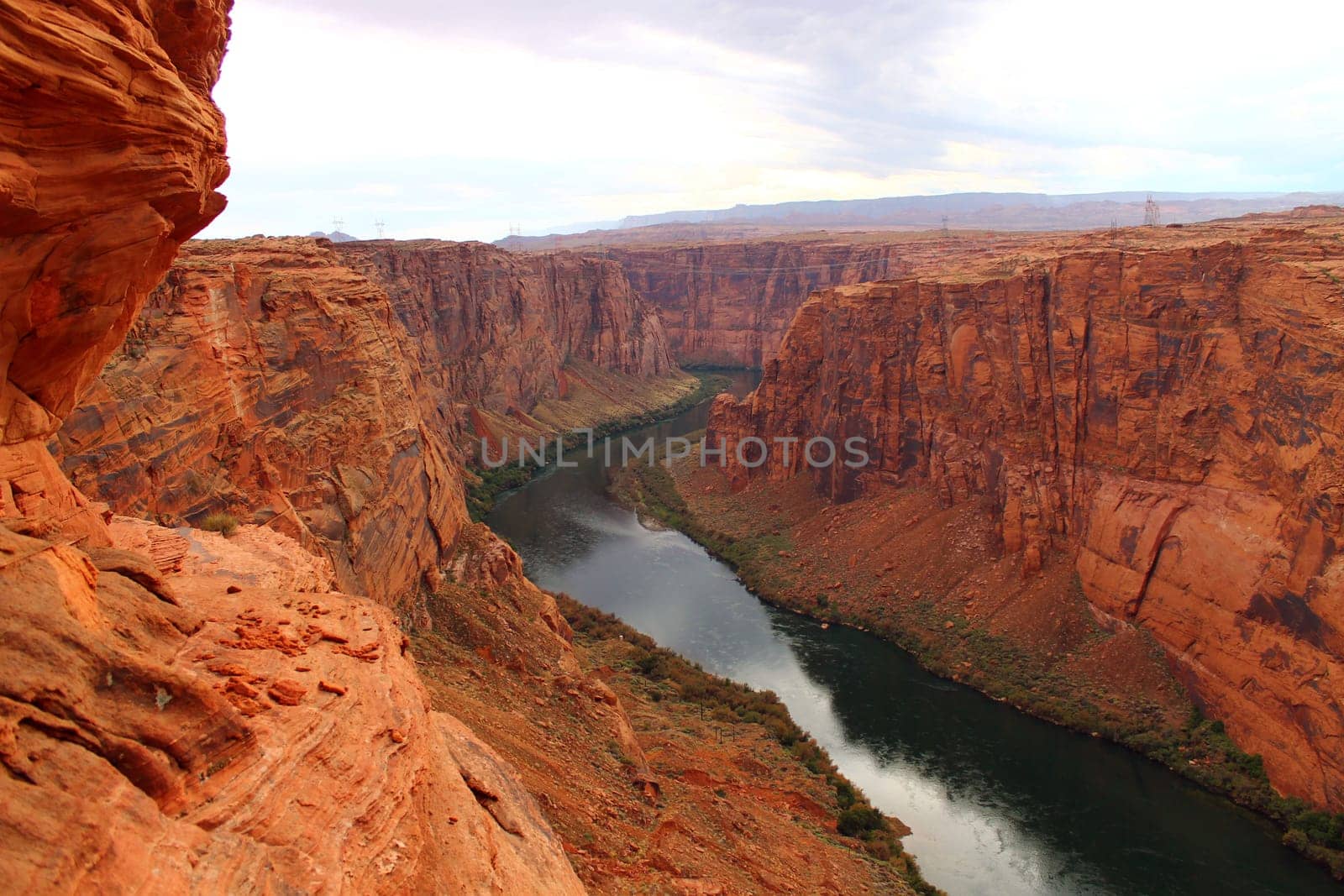 Close view of the Glen Canyon and the Colorado River