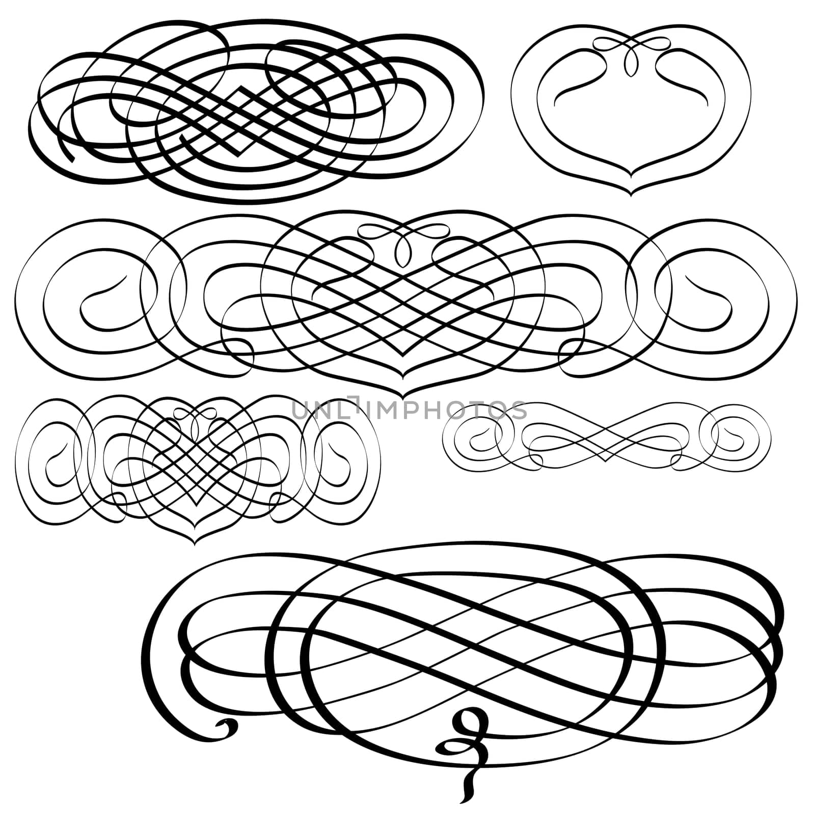 Illustration of the set various ornaments - ornamental decoration