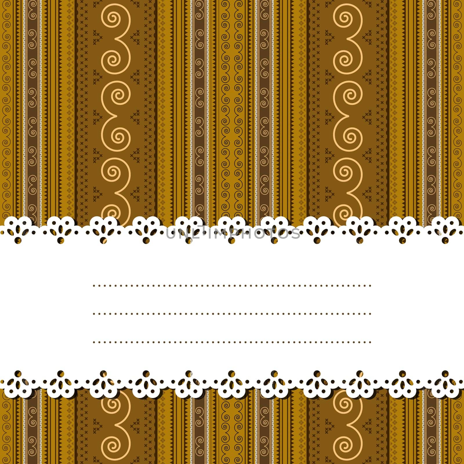 Decorative ribbon for text over a african texture, background, no mesh or transparencies.