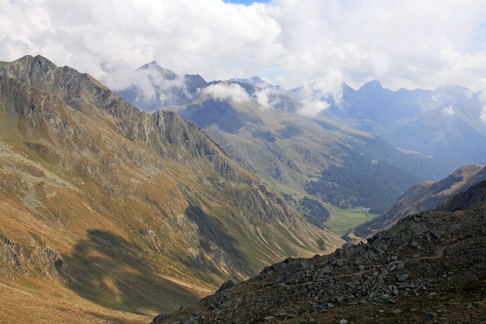 Magnificent view from the Timmelsjoch in Italy