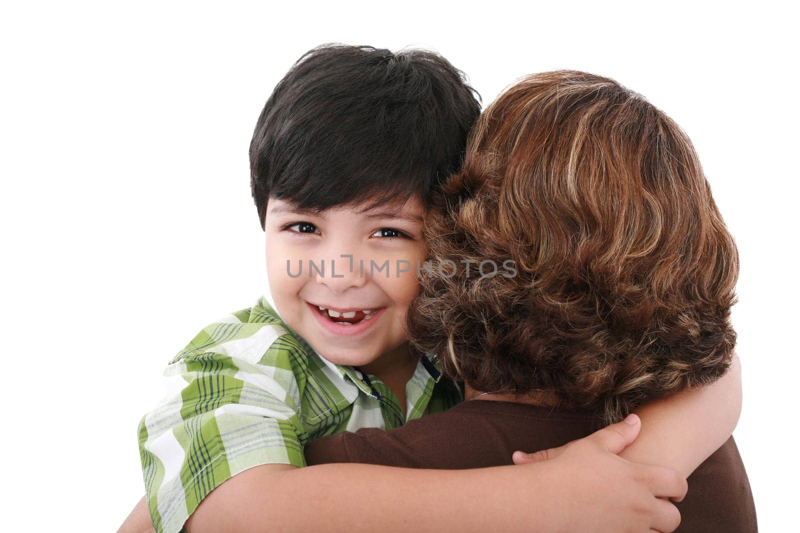 portrait of mother and son on Mother&#039 s Day.