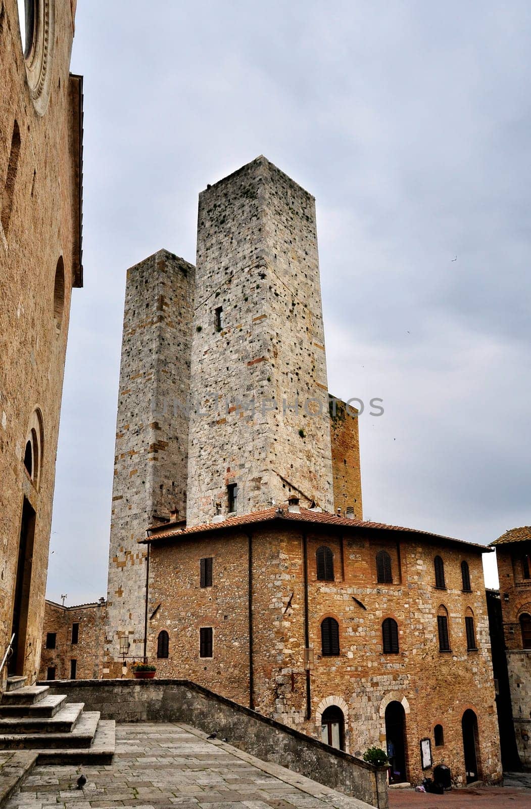 Tower in San Gimignano medieval village, Tuscany, Italy