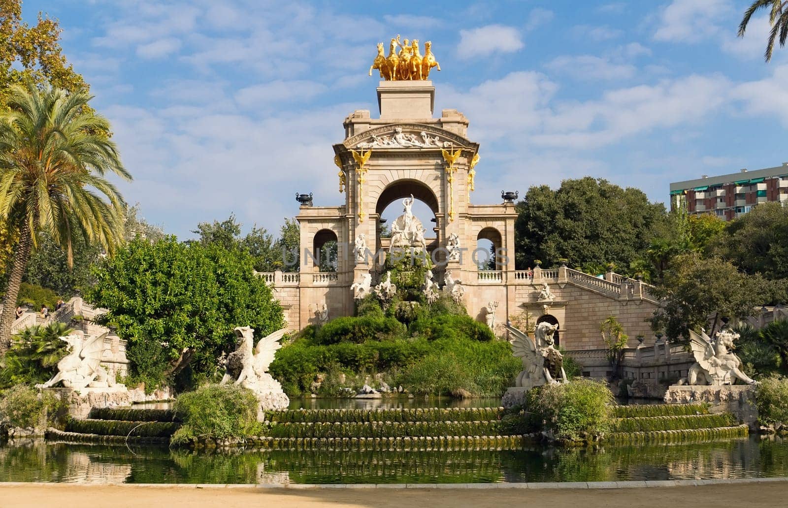 Cascades located at Ciutadella Park at Barcelona, Spain