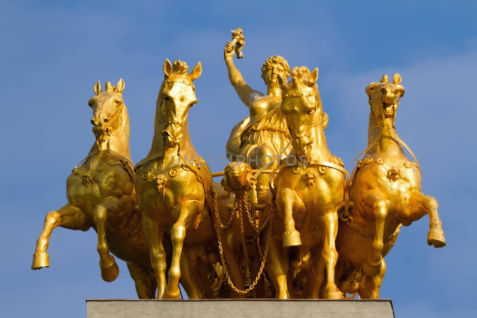 sculpture of mythological equestrian on a fountain the cascade in park De la Ciutadella in barcelona, catalonia, spain