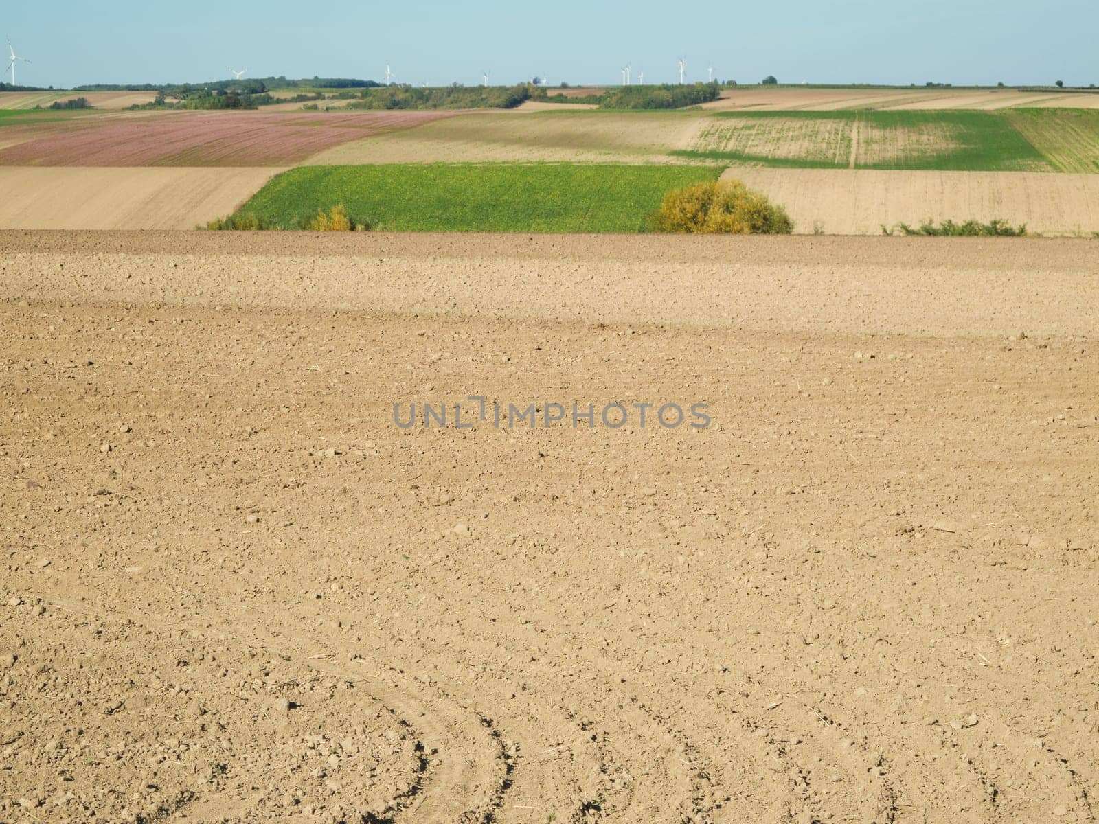 Agriculture,dry soil from field in landscape