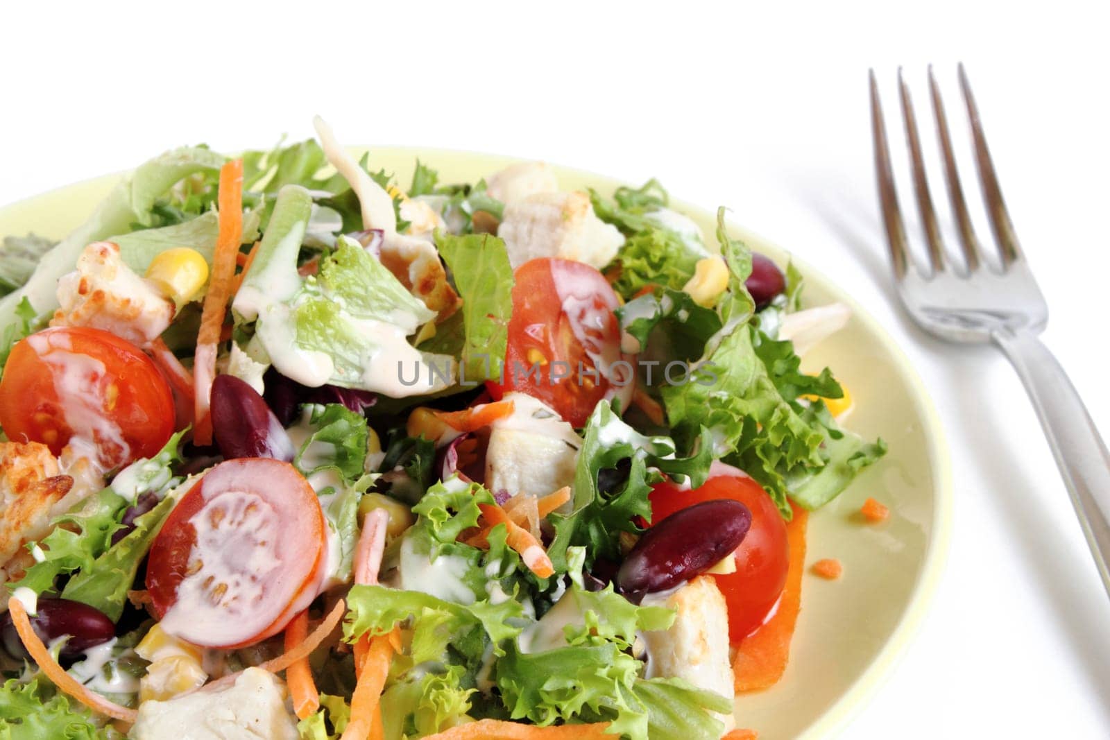 fresh salad served on a plate
