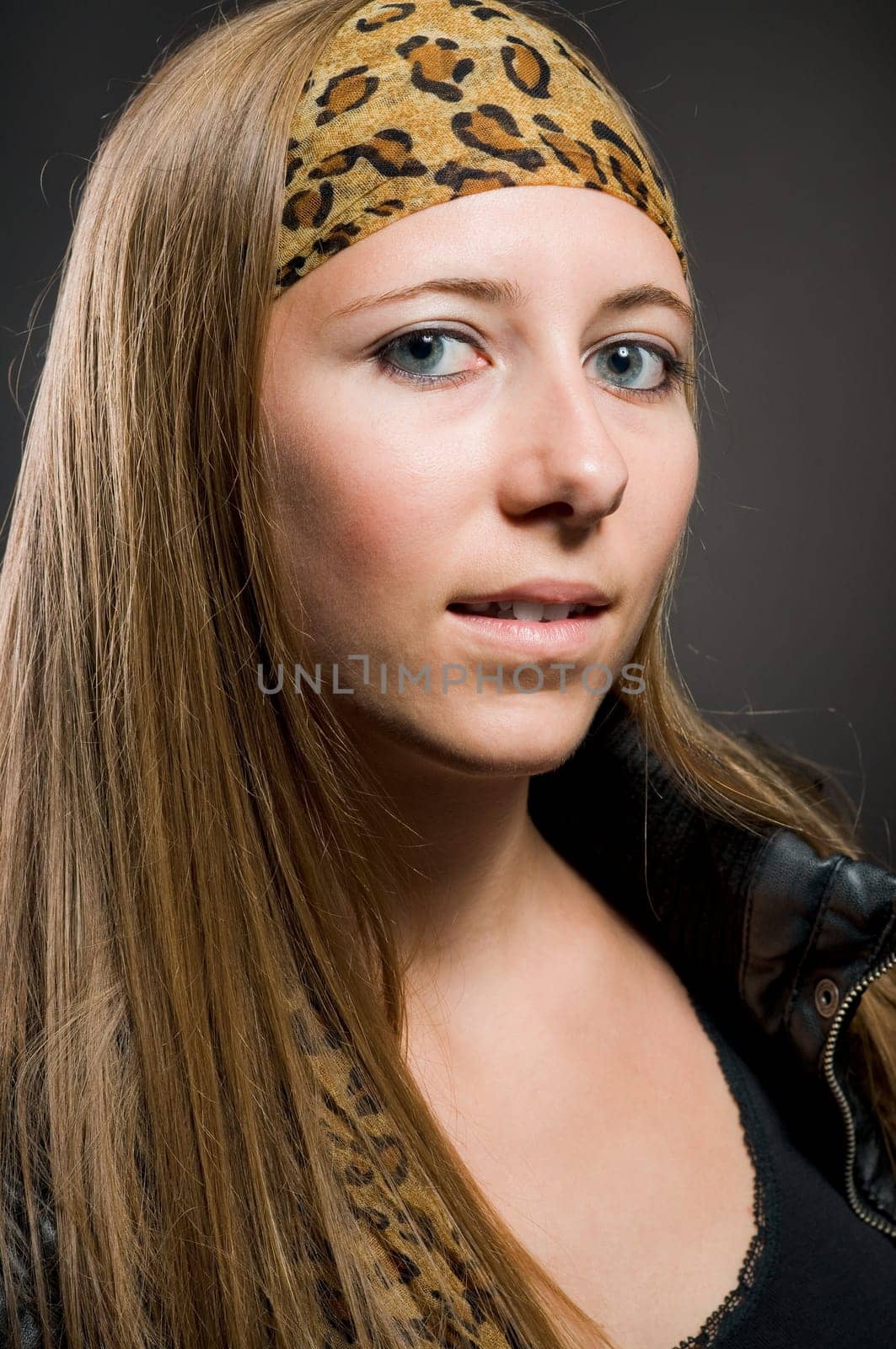 Sexy portrait of a woman with beautiful brown long hair