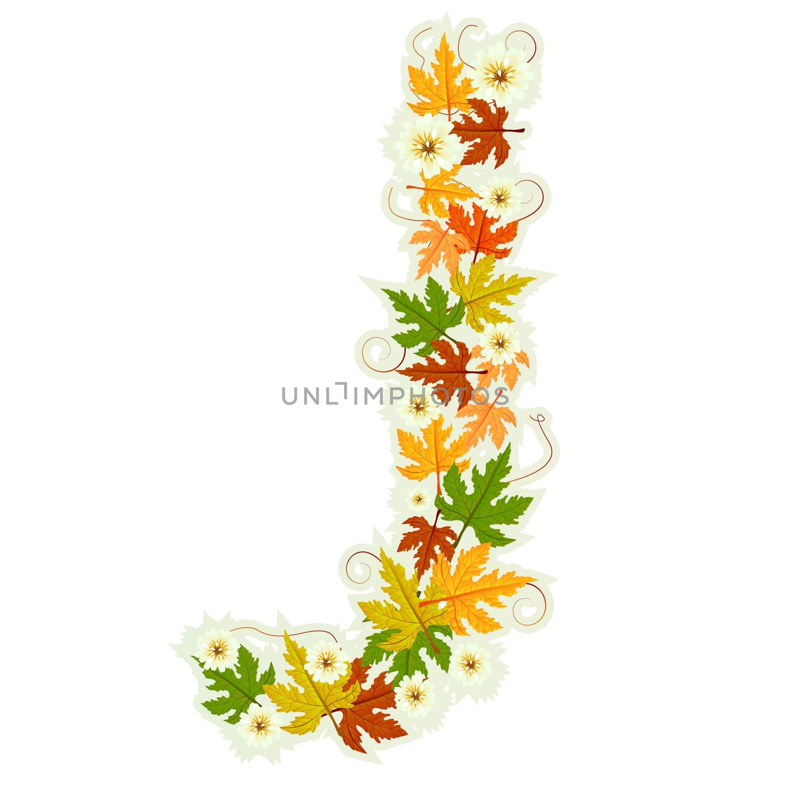 Pattern letter made from flowers and leaves