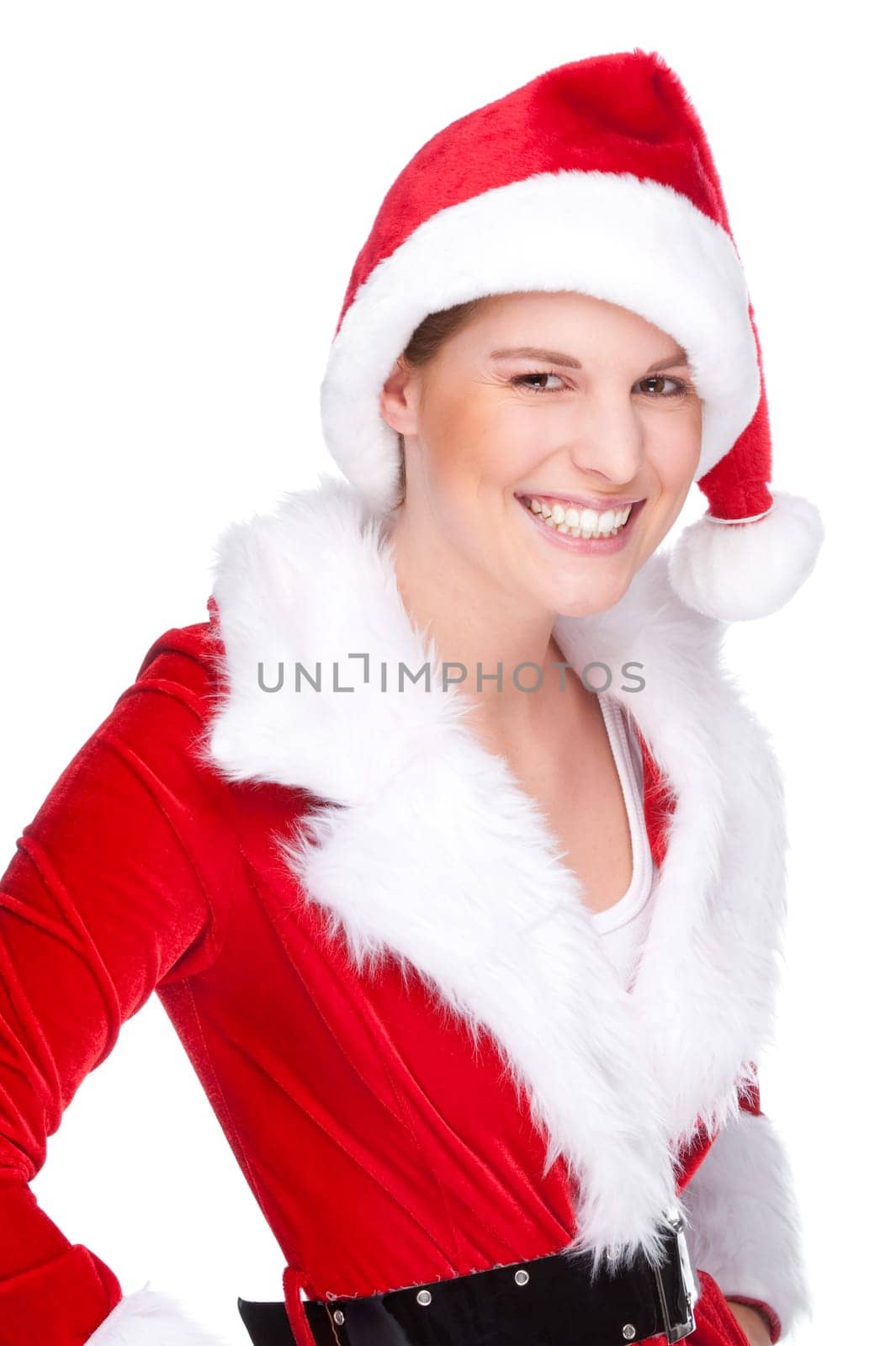 Woman in Santa Claus costume