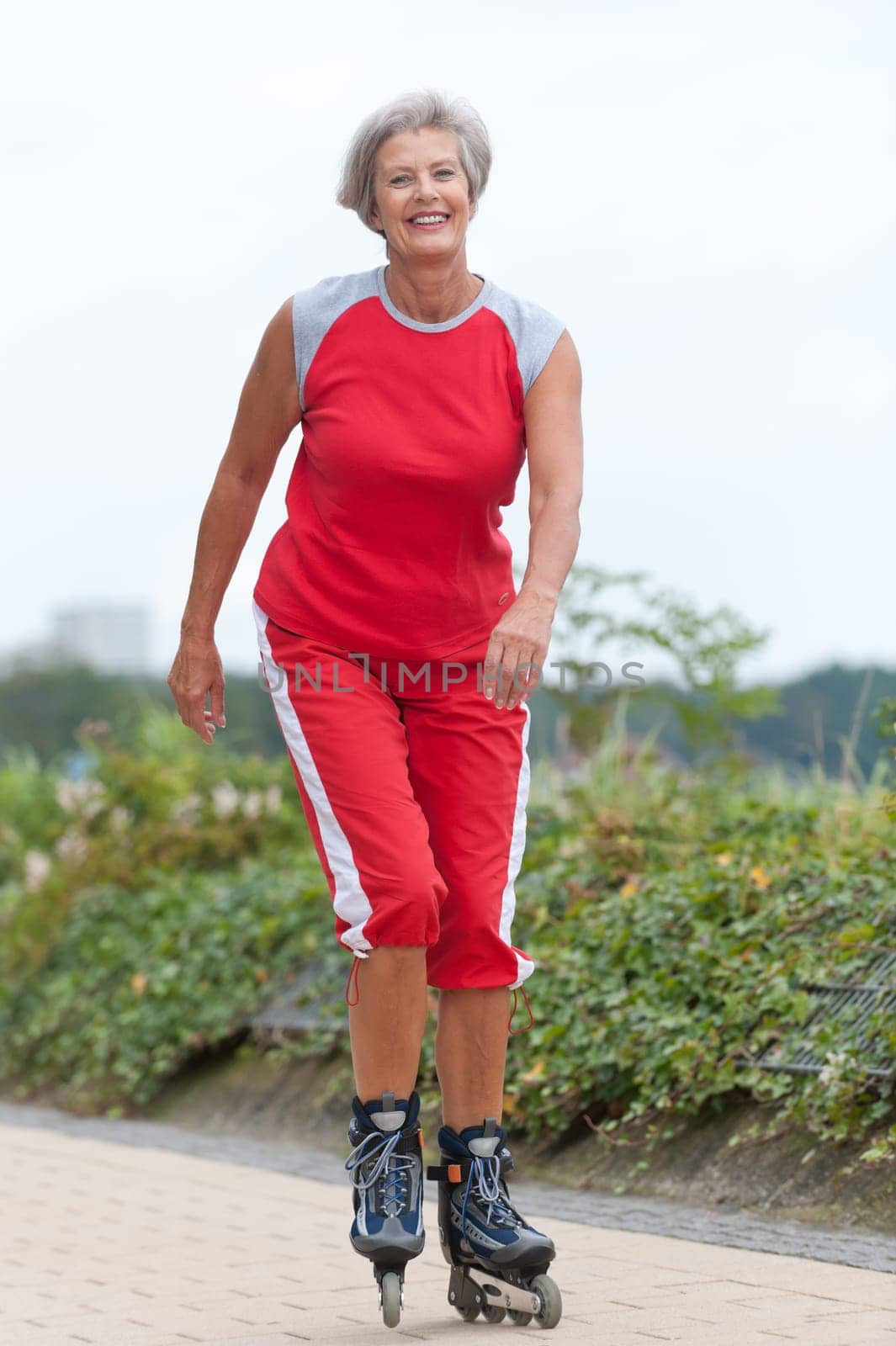 Active seniors skating