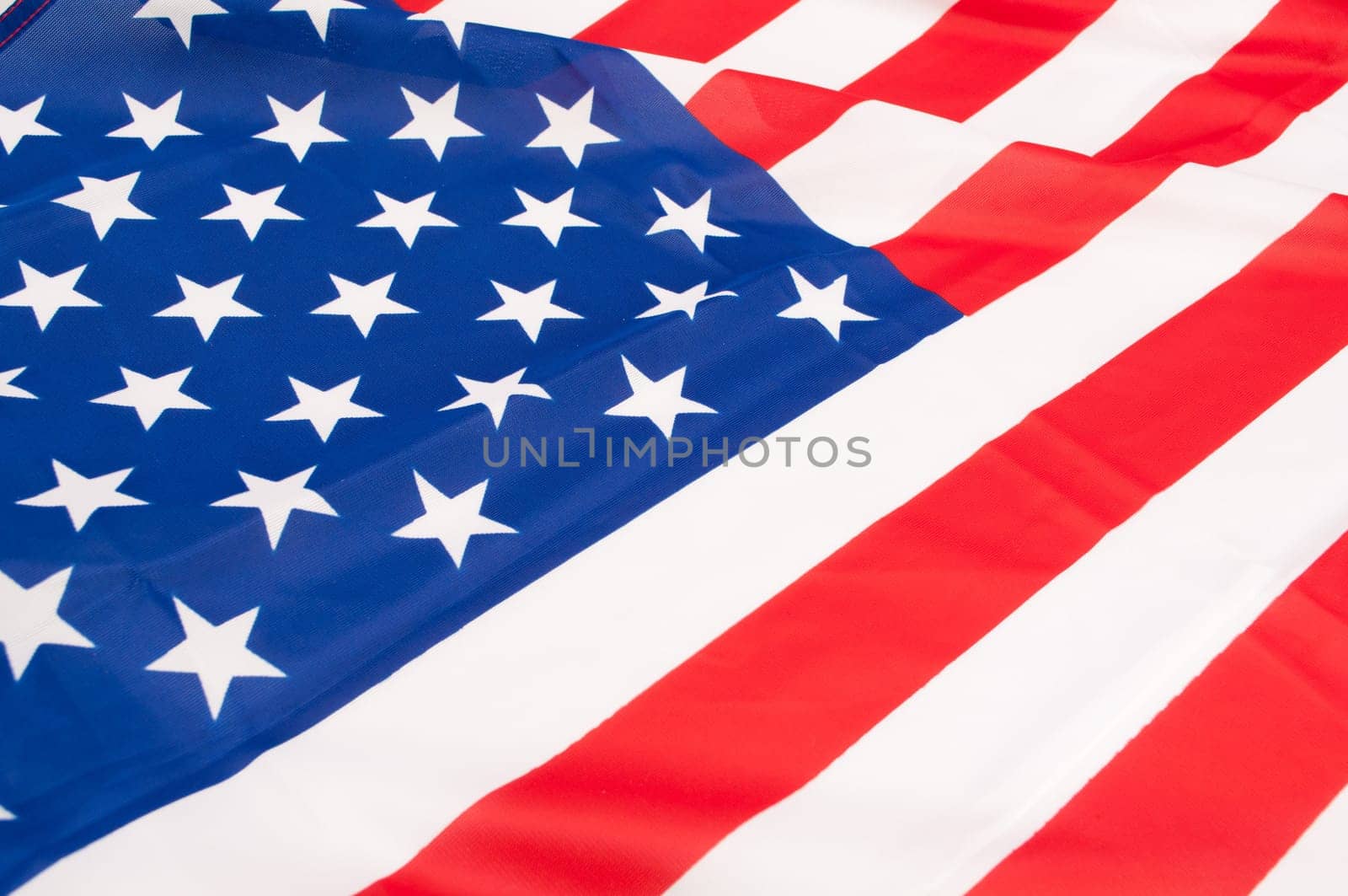 Detail of Silky National Flag of United States of America - USA Flag Drapery