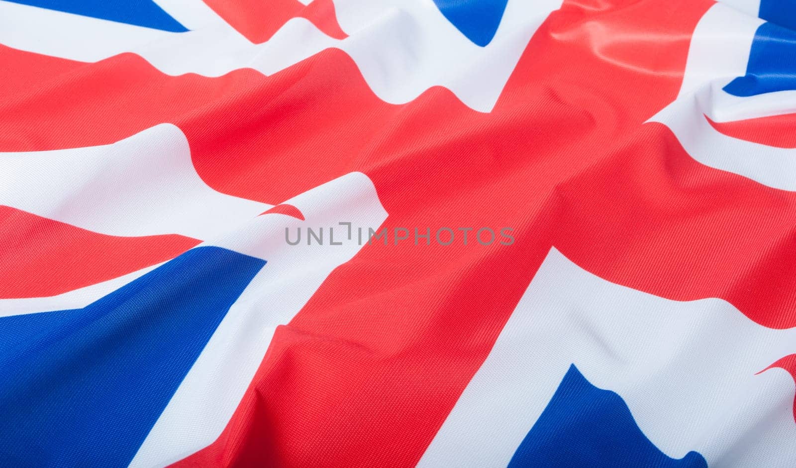 Detail of Silky National Flag of Great Britain Flag Drapery