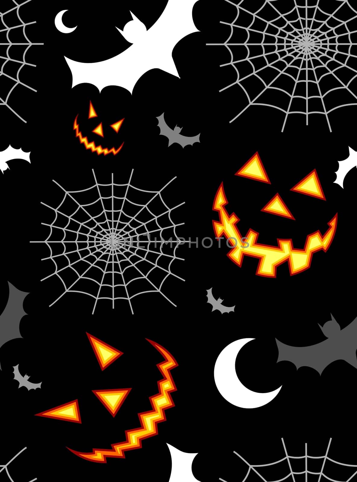 Halloween horror symbols seamless pattern background. Vector available