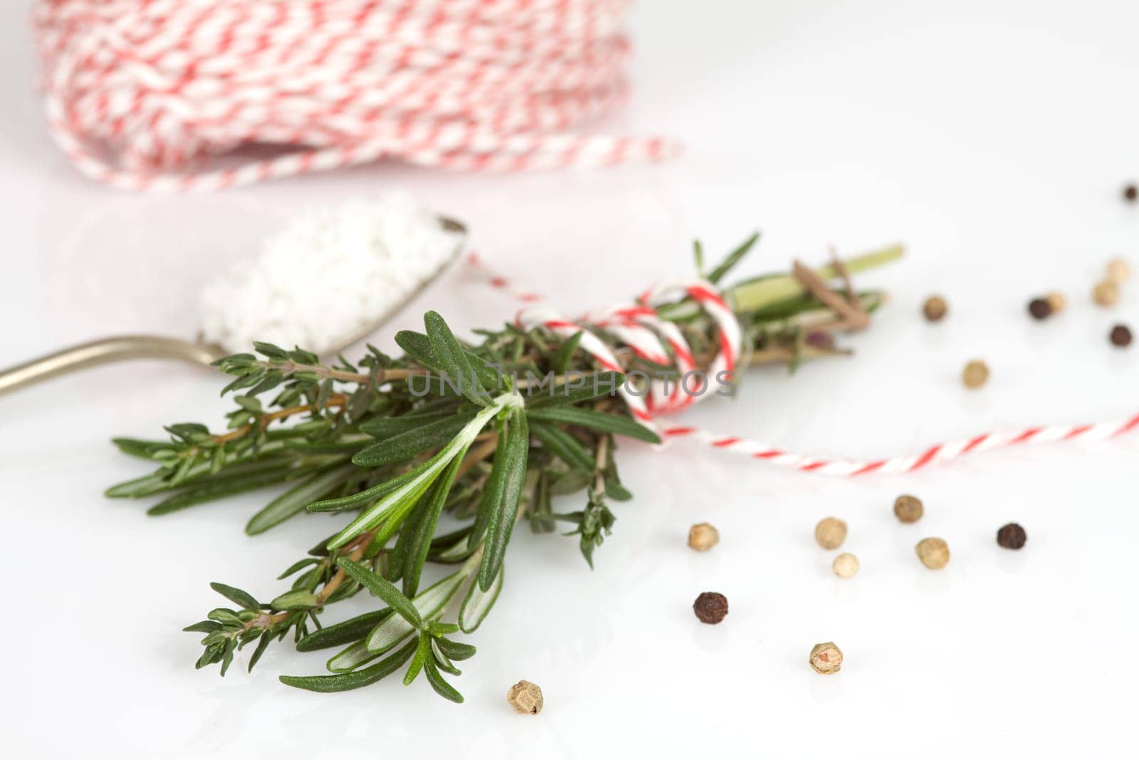 Thyme bunch on the table with spices