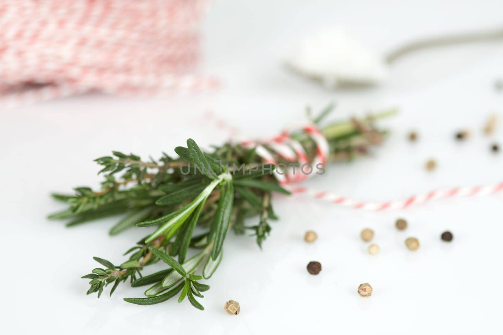 Thyme bunch on the table with spices