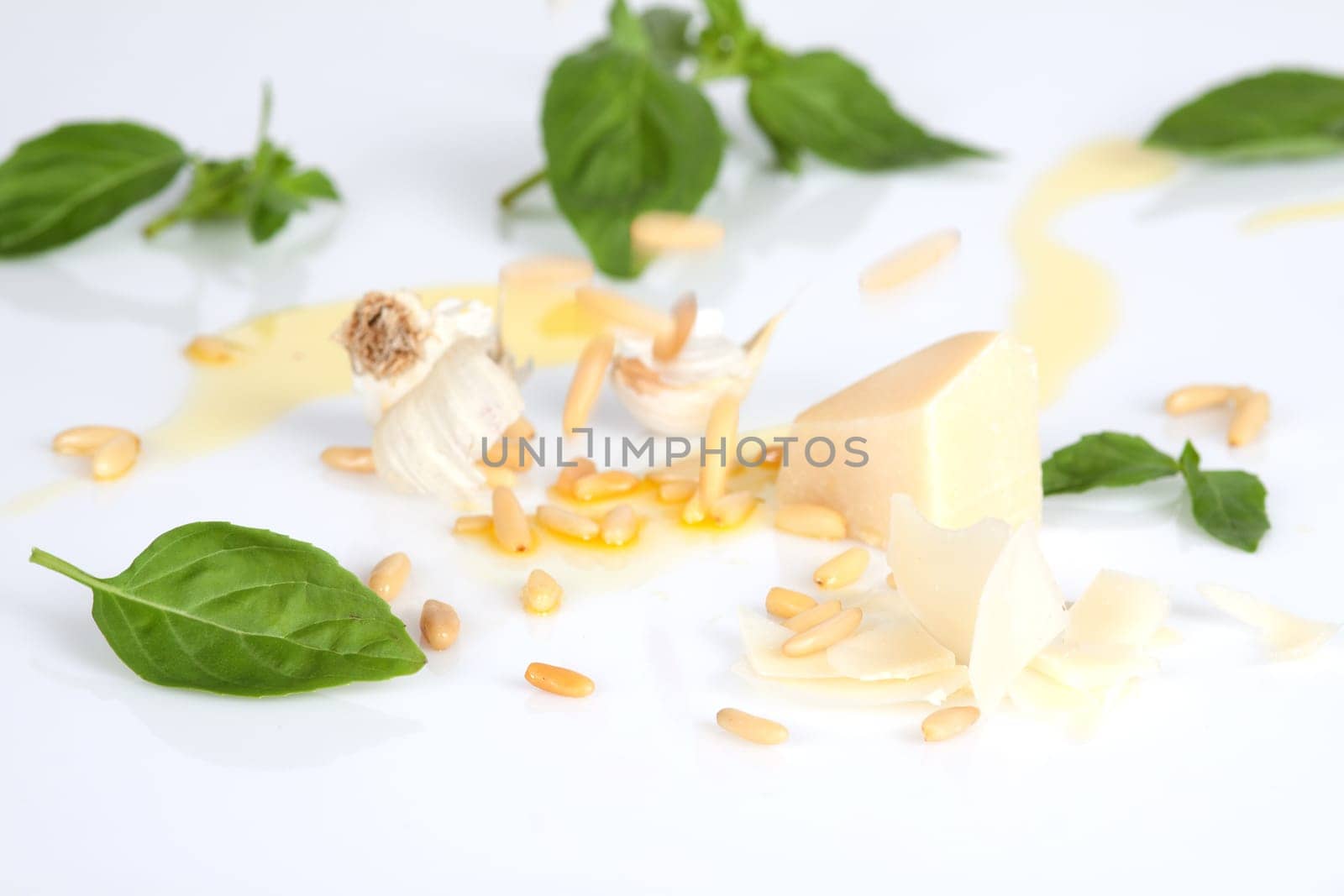 Basil with Parmesan,pine nuts and garlic