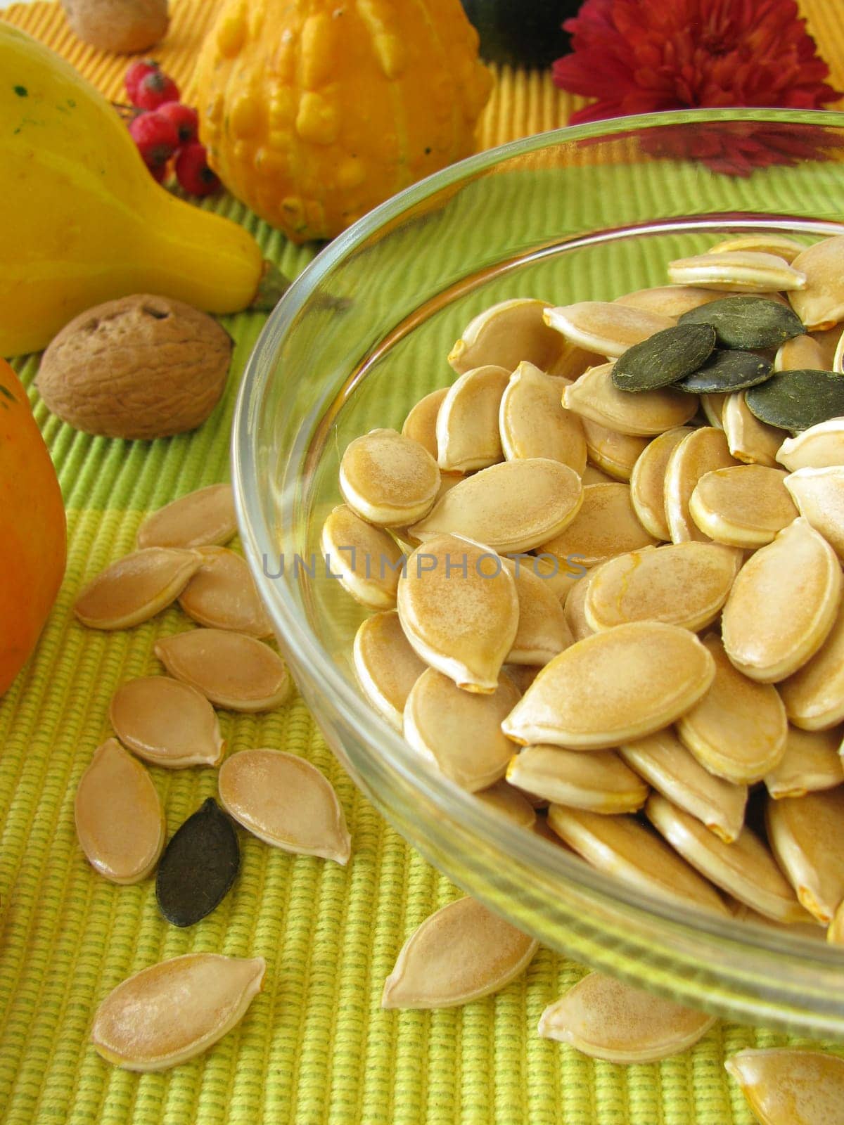 Dried pumpkin seeds with skin