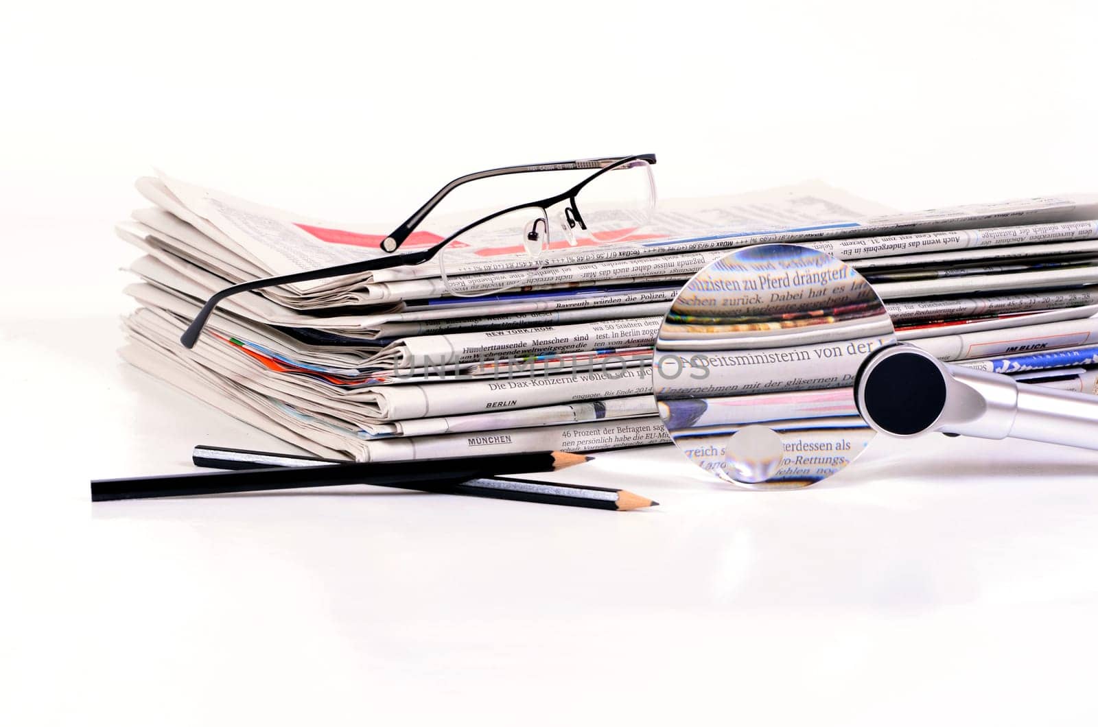 a stack of newspapers