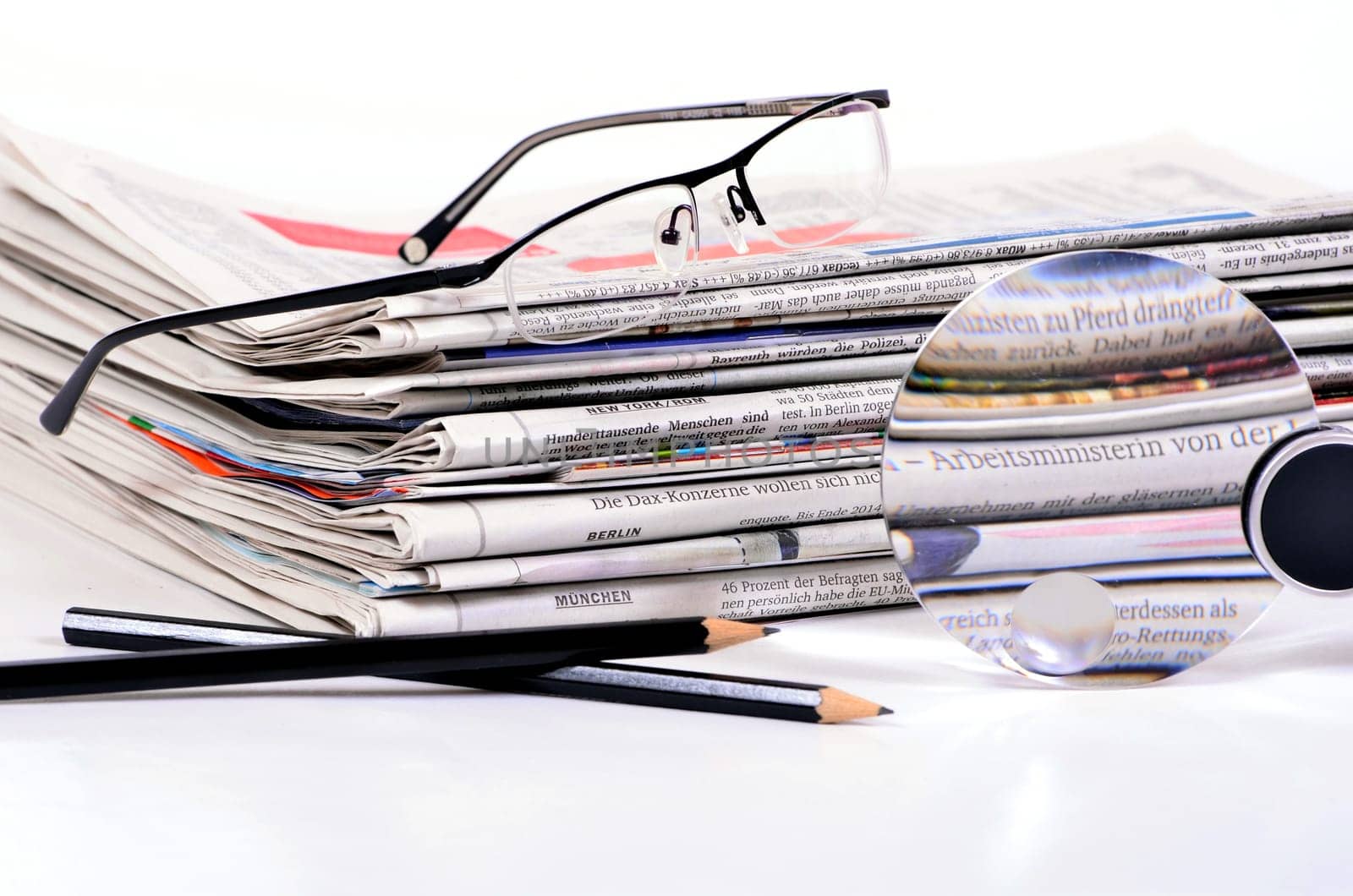 a stack of newspapers