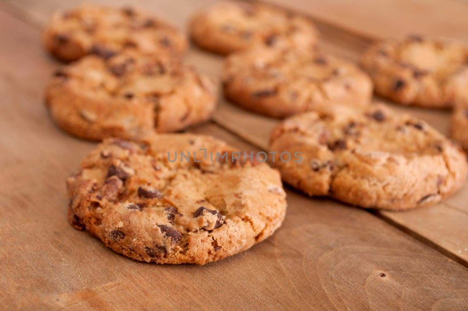Chocolate Cookies on Wooden Table - Shallow Depth of Field