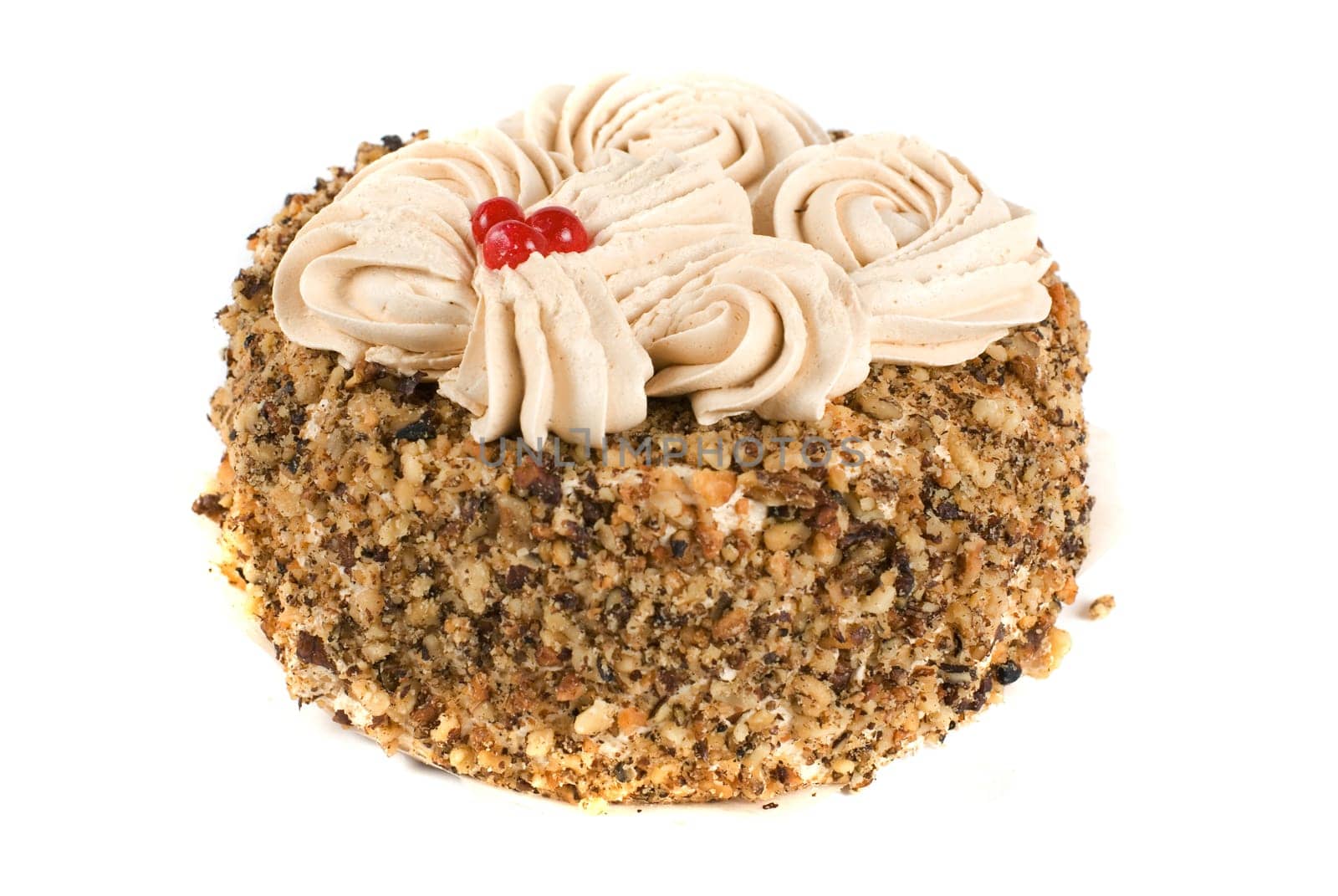 cake with berry isolated on a white