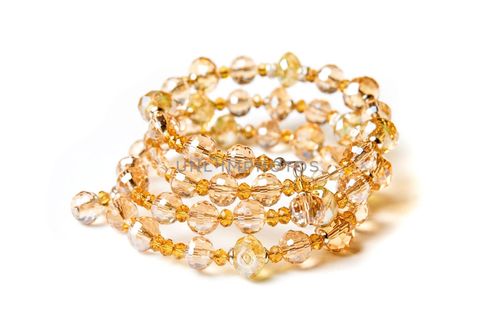 bracelet with color gems isolated on a white background