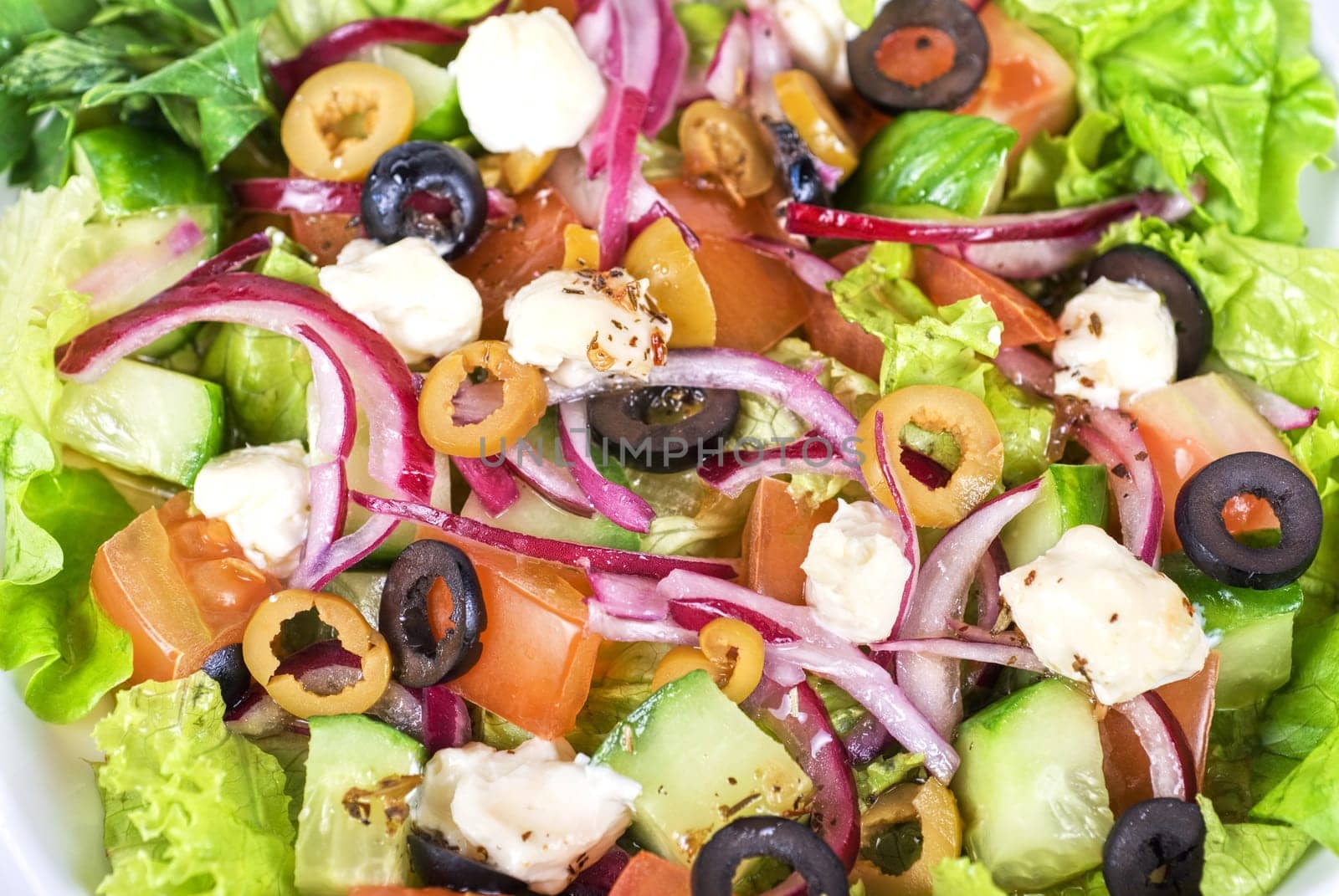 greece salad at plate closeup