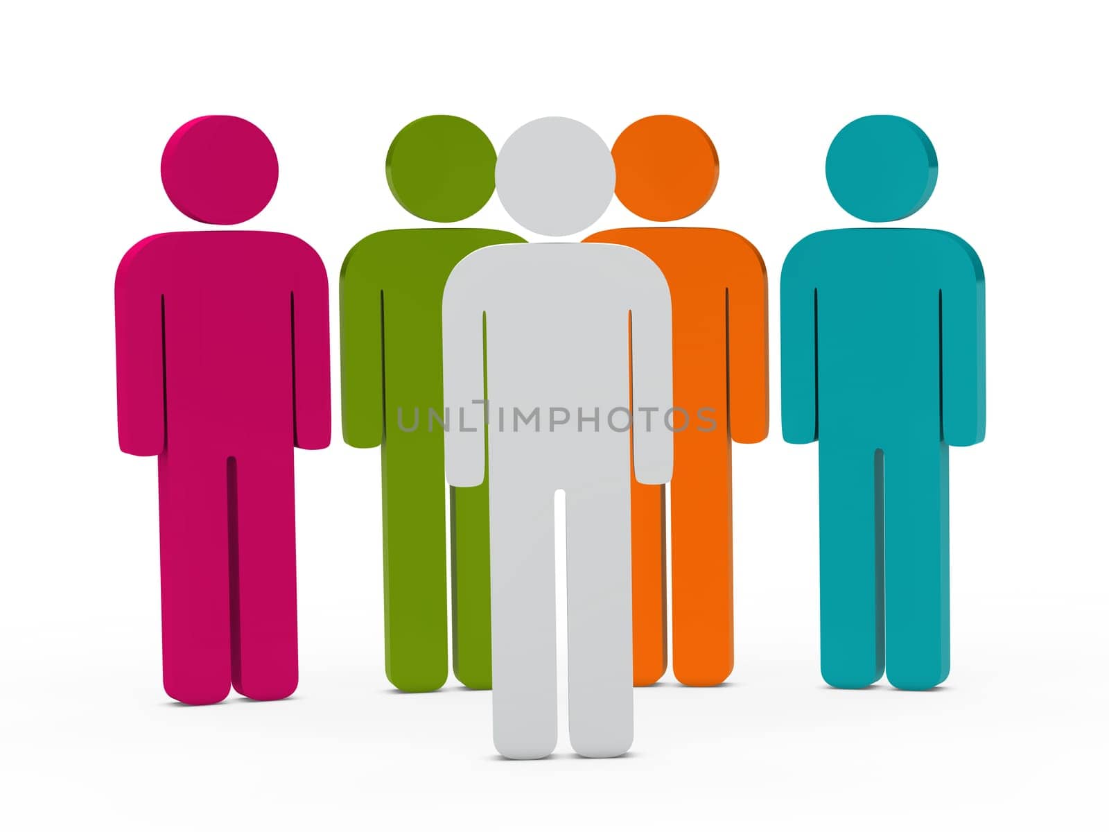 3d colorful team with a with leadership