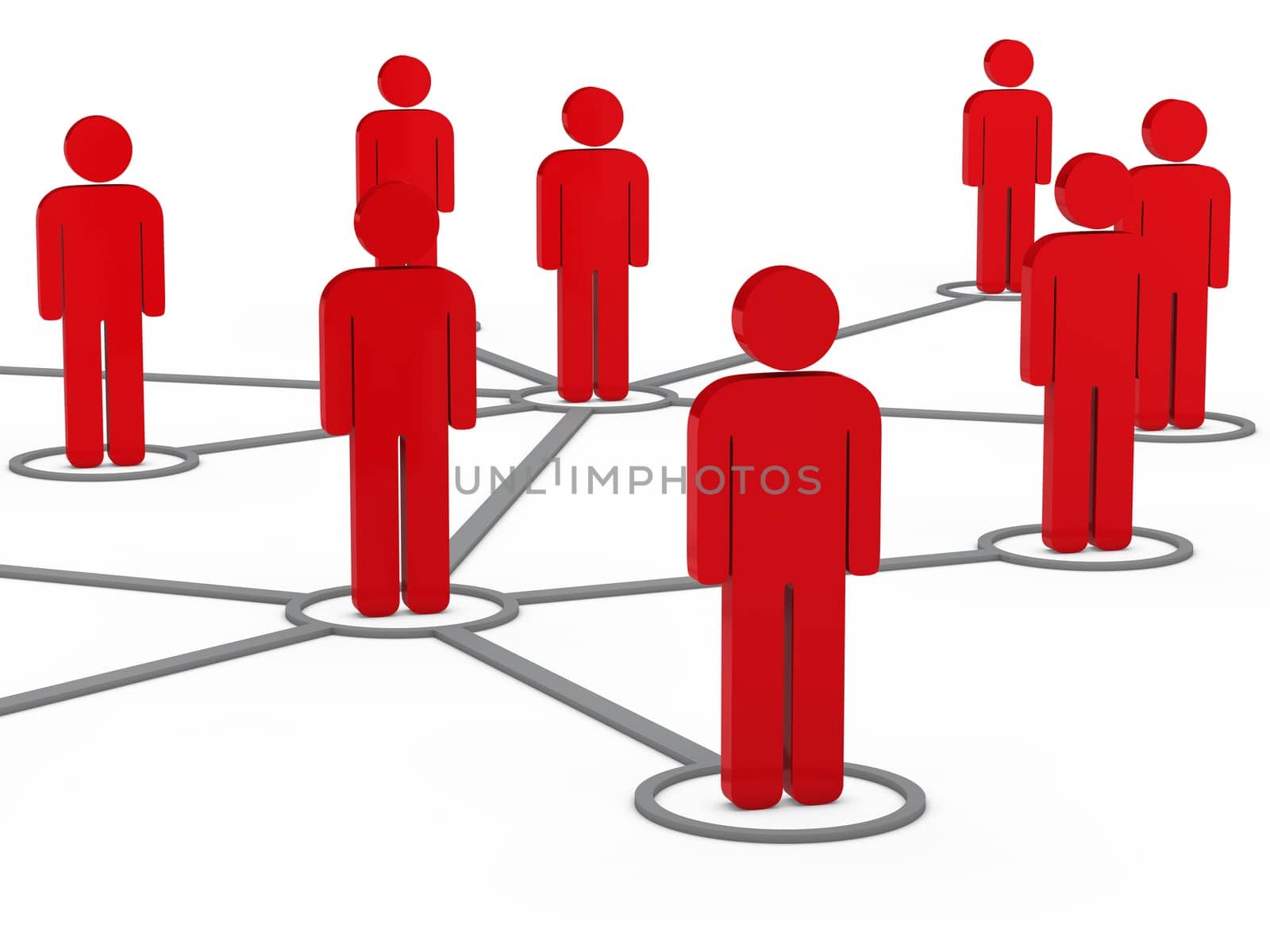 3d social network team red men group