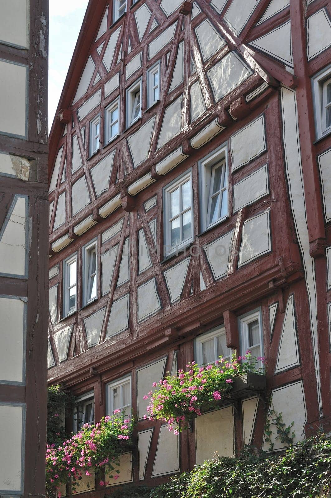 facade of old wattle house in city center