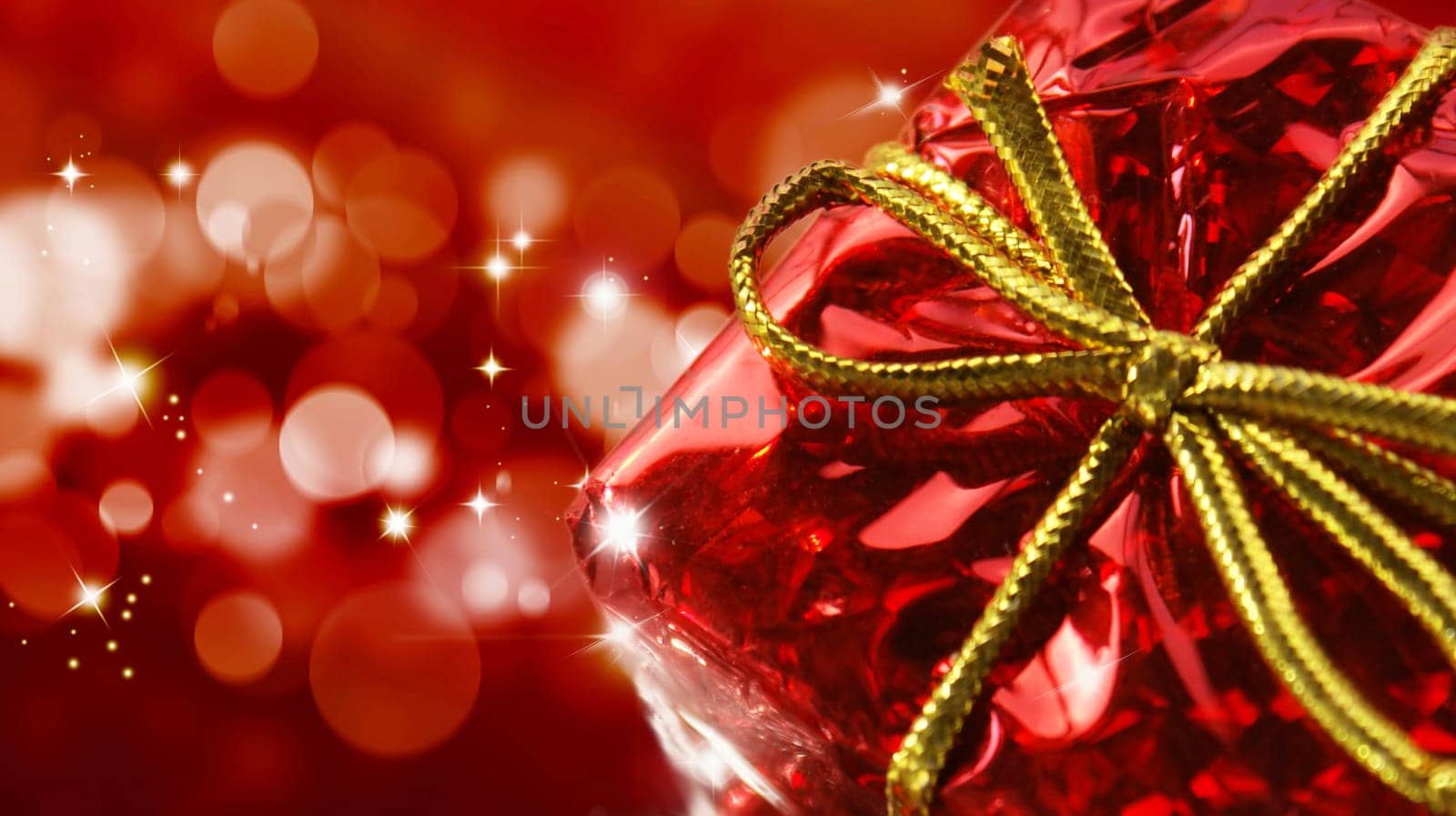 Christmas gift on starry background