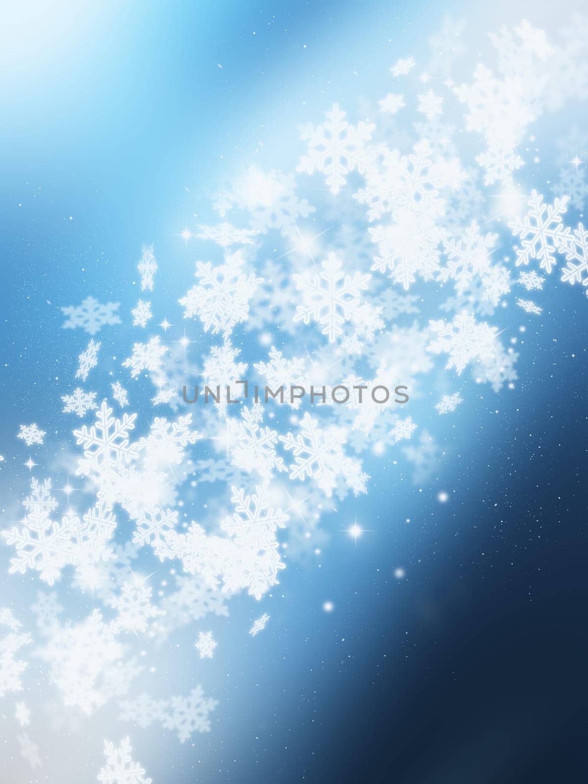 Decorative Christmas background of falling snowflakes