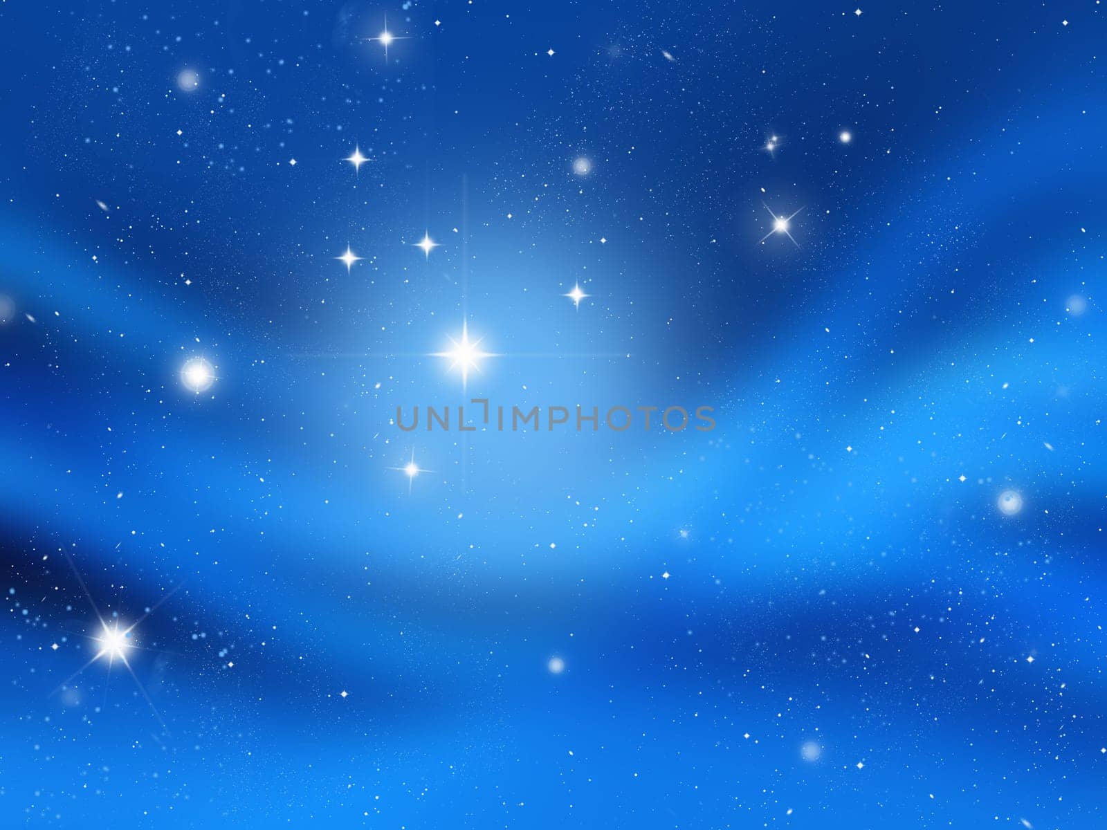 Christmas background of glowing stars in a night sky