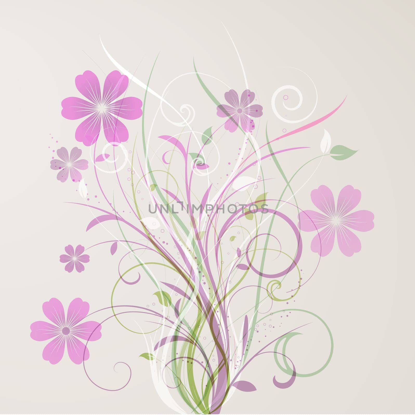Decorative floral abstract background in pastel colours