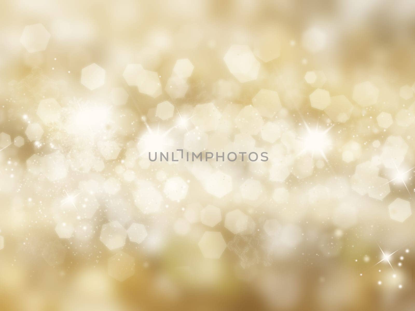 Golden background of blurred lights