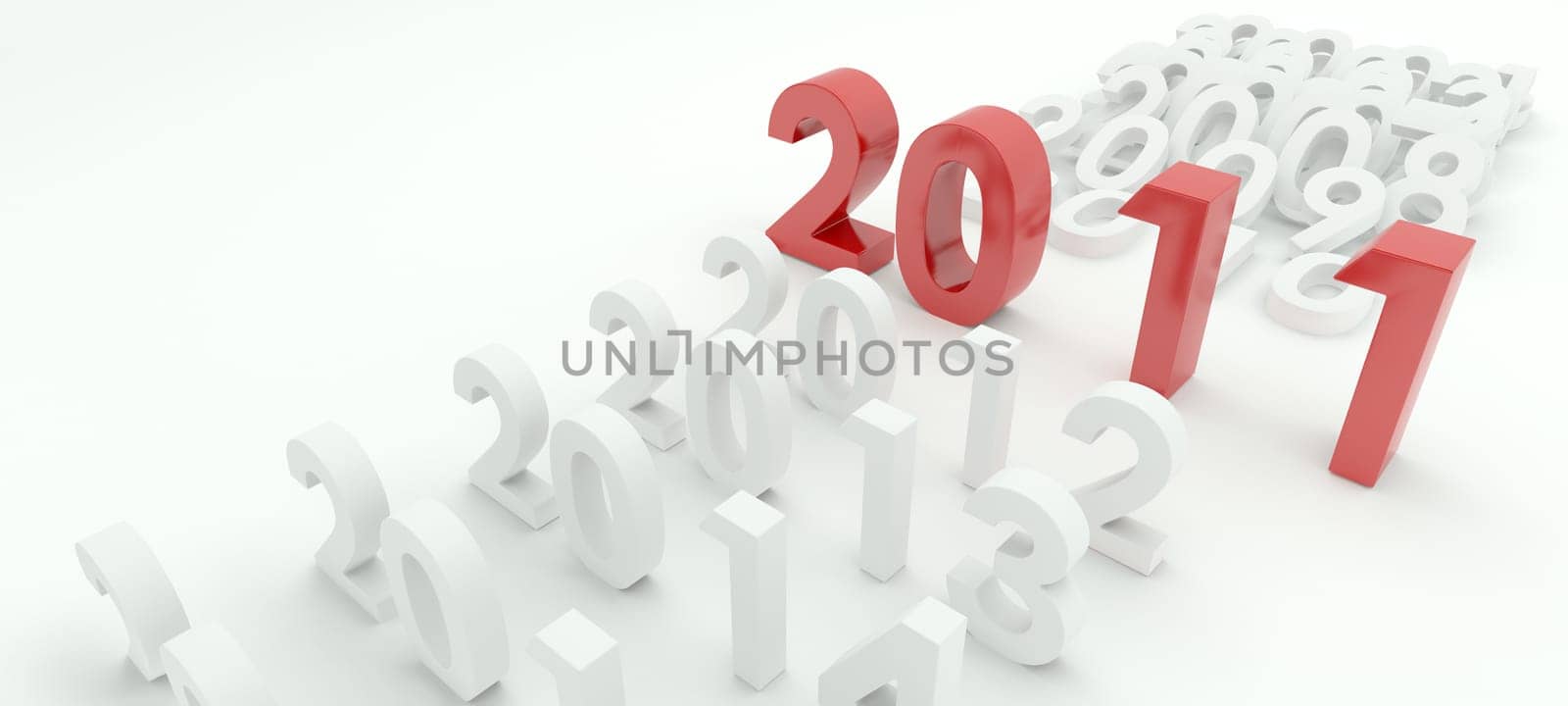 3D render depicting new year 2011transition