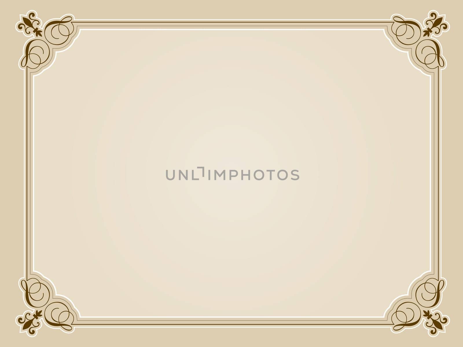 Decorative blank certificate design in sepia tones