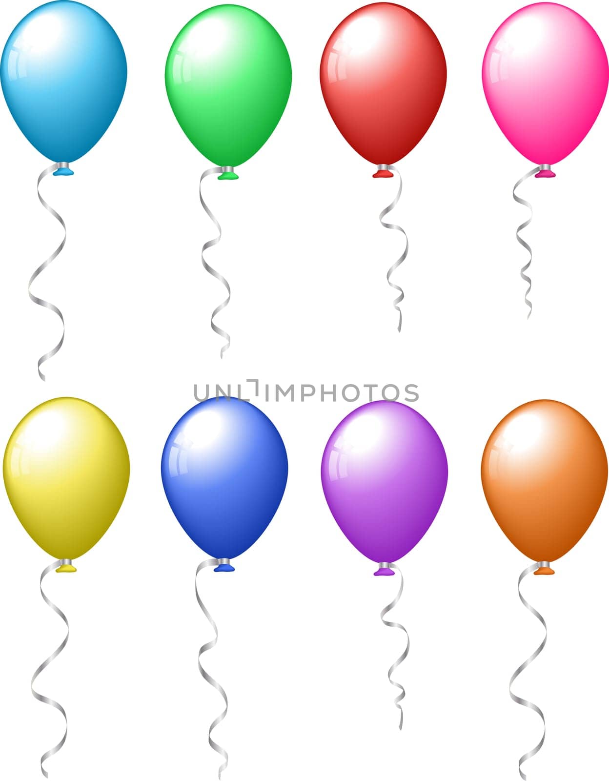 Collection of different coloured balloons