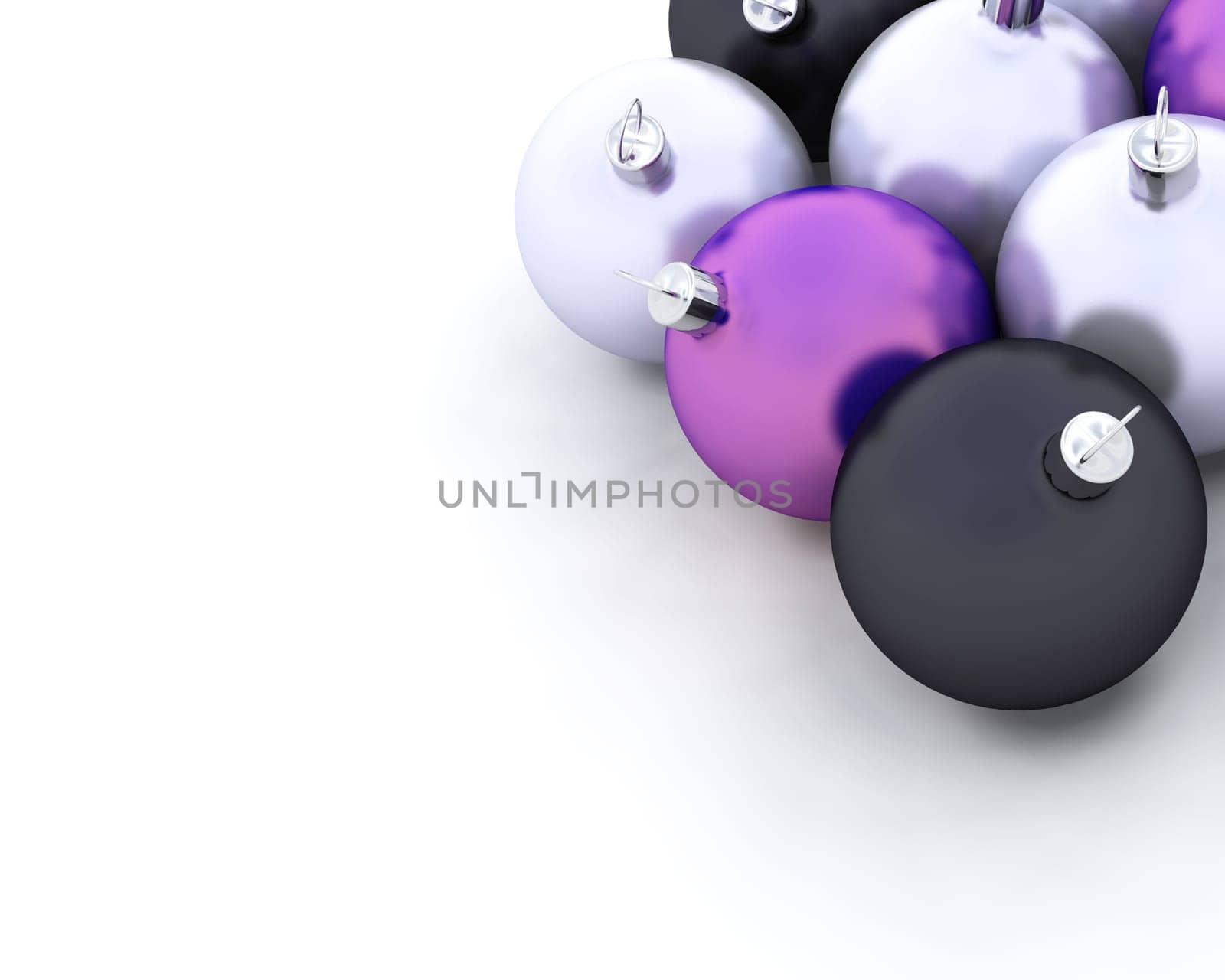 3D render of Christmas Decorations isolated on white