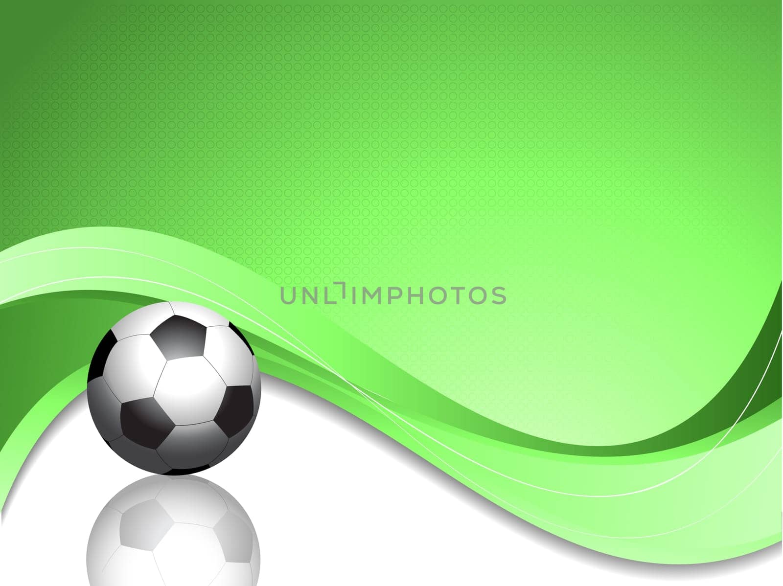 Football on abstract green background