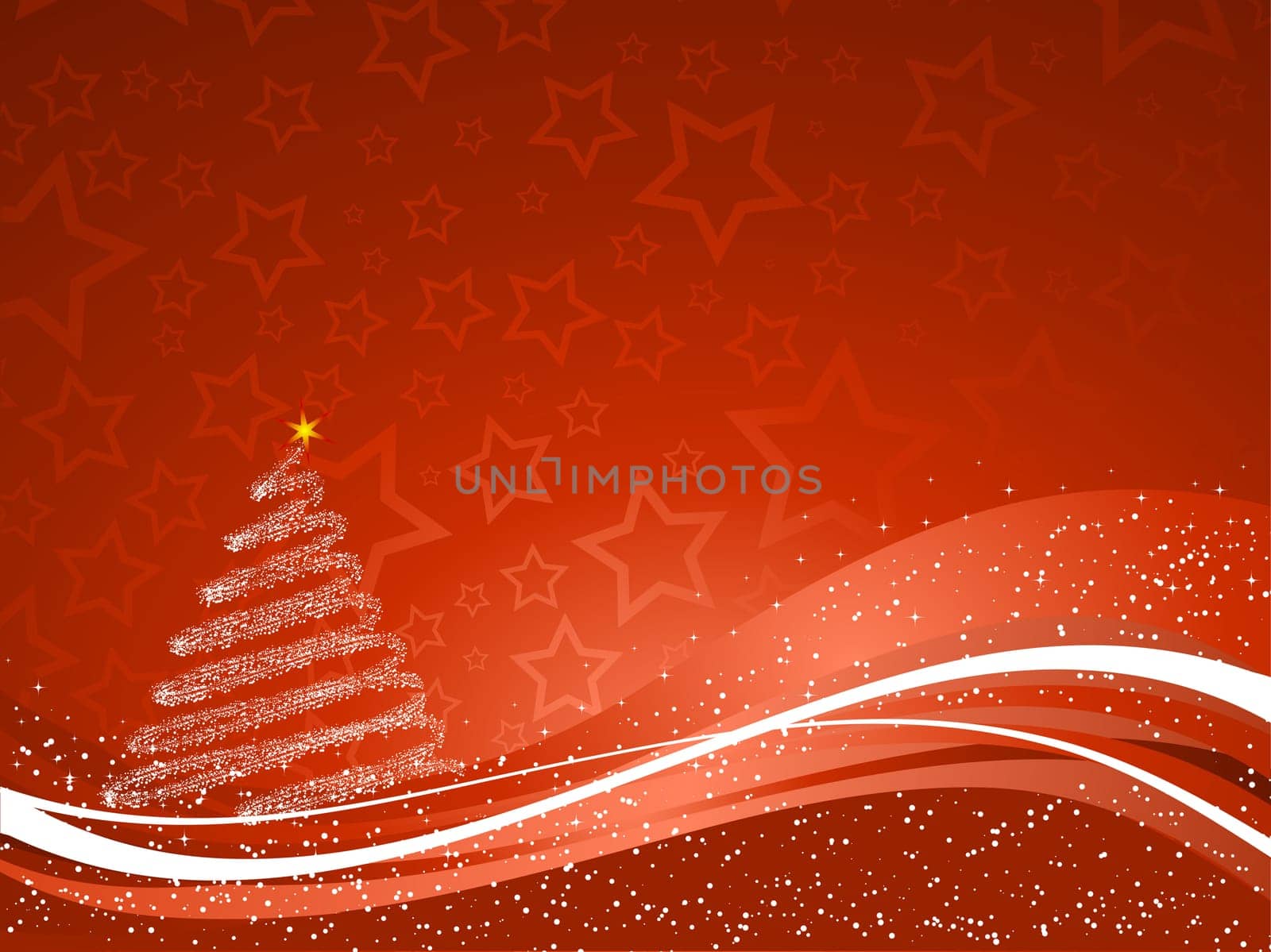 Decorative starry Christmas tree background
