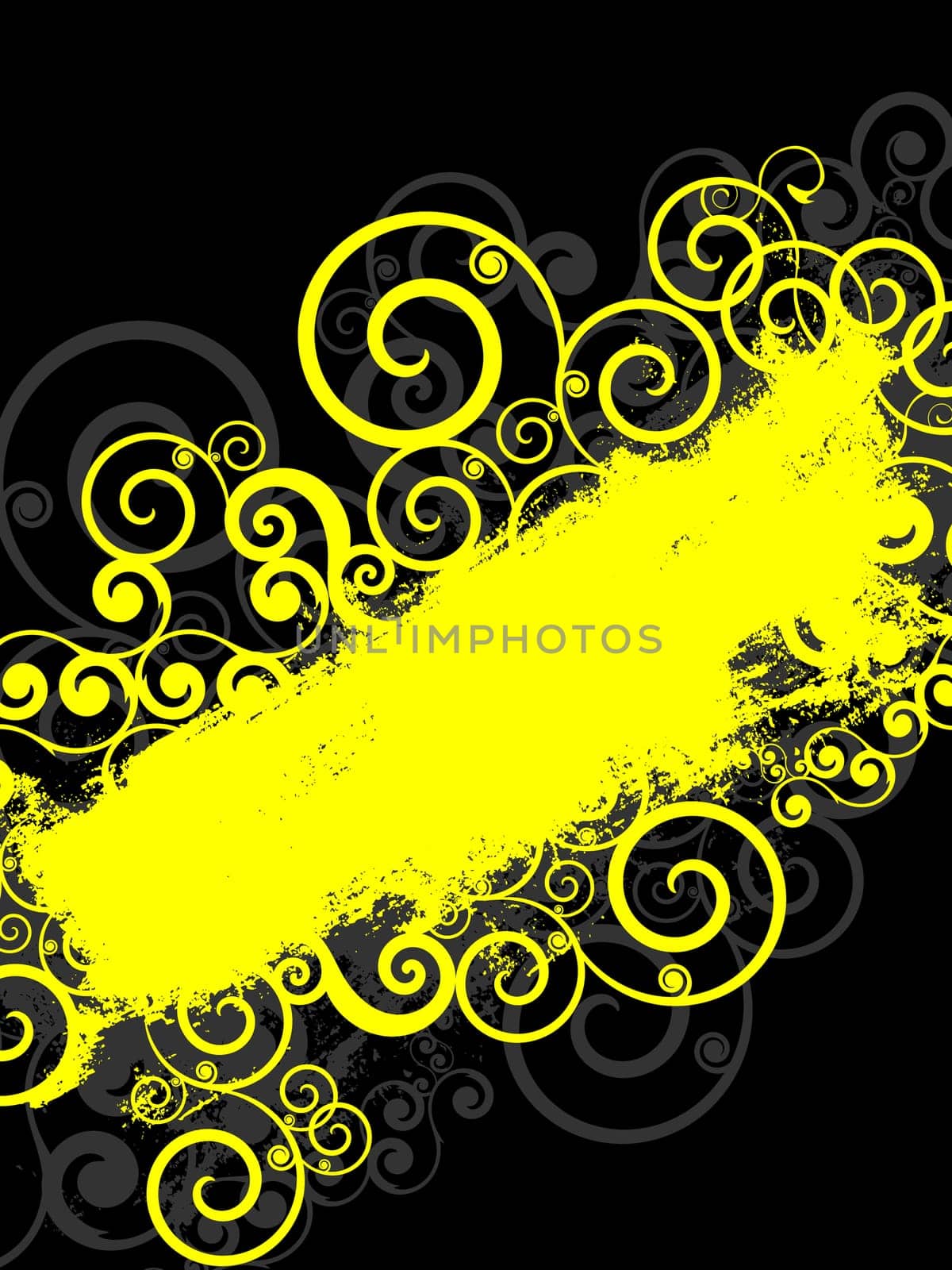 Abstract grunge background in yellow on black
