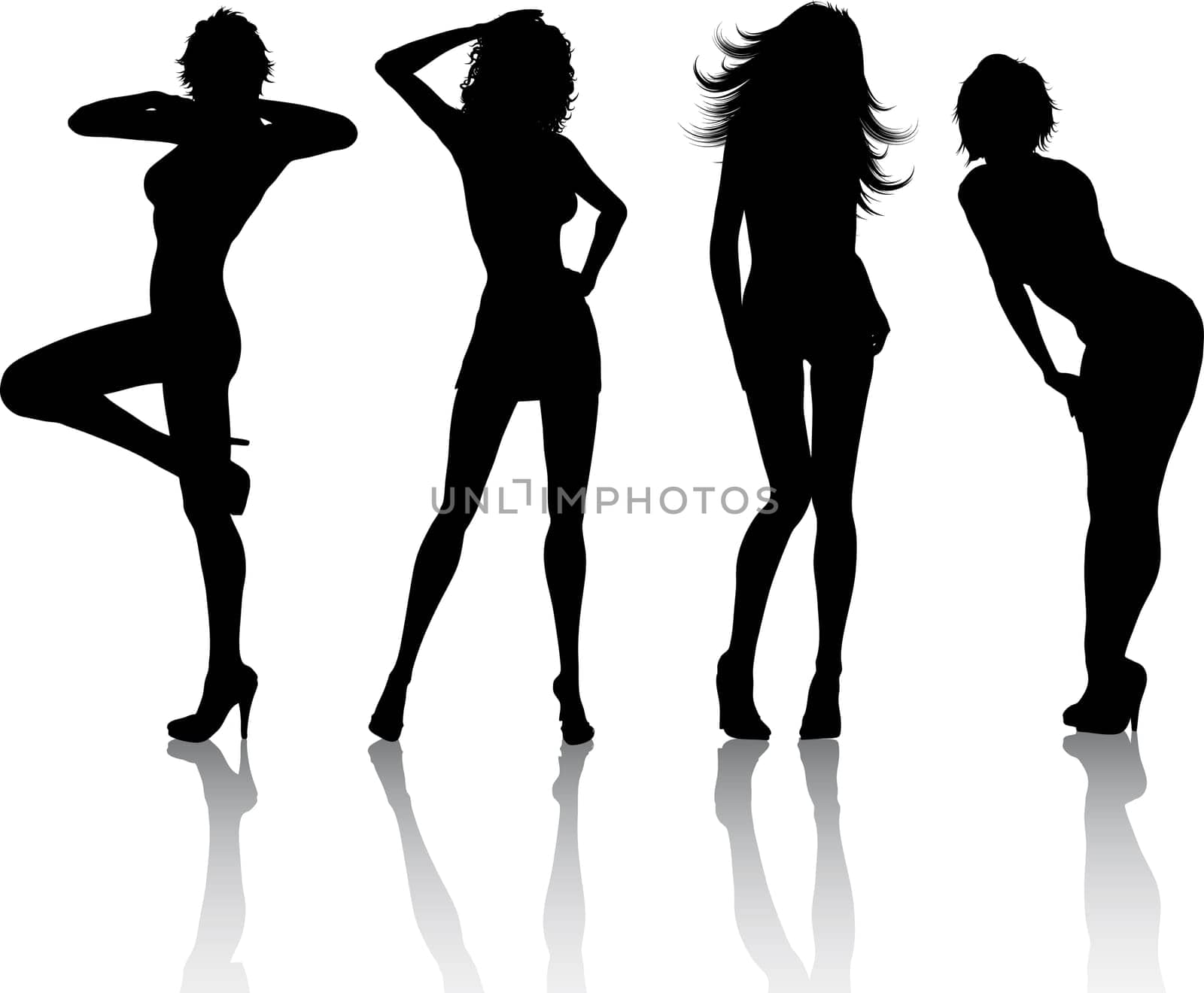 Silhouettes of sexy females