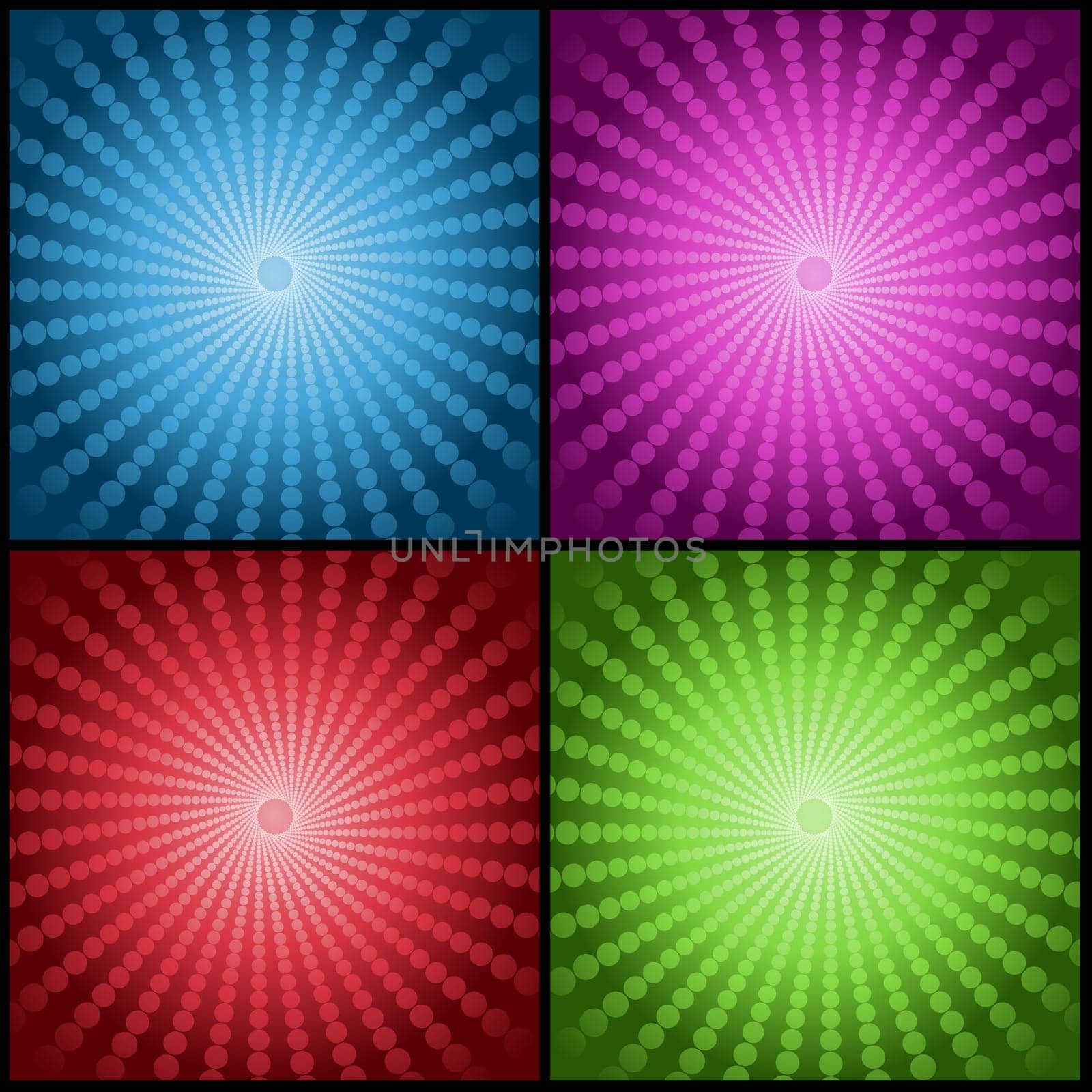 Abstract backgrounds in four bright gradient colours