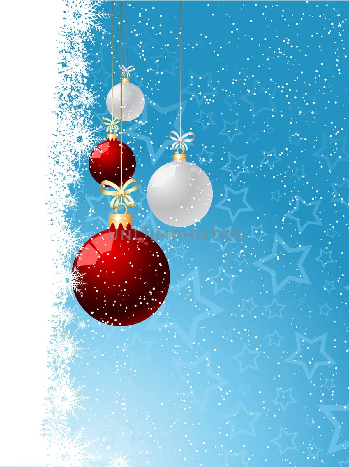 Decorative Christmas background with hanging baubles