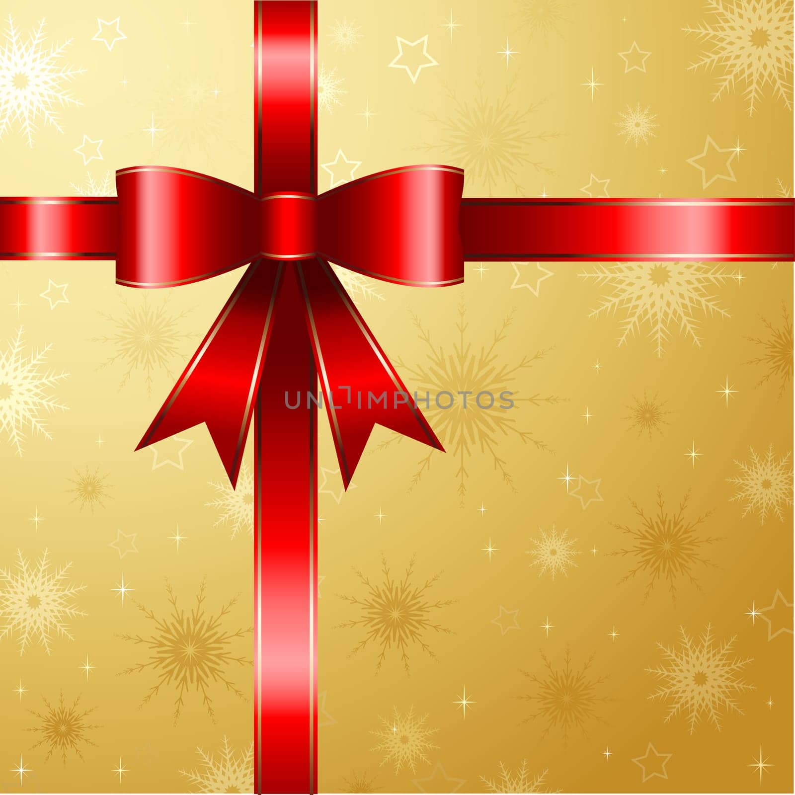 Christmas gift background with glossy red ribbon