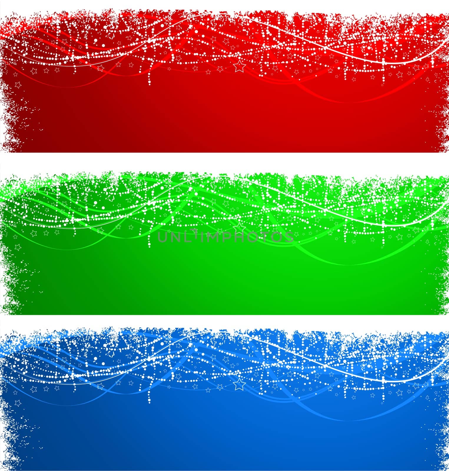 Christmas banners in different colours